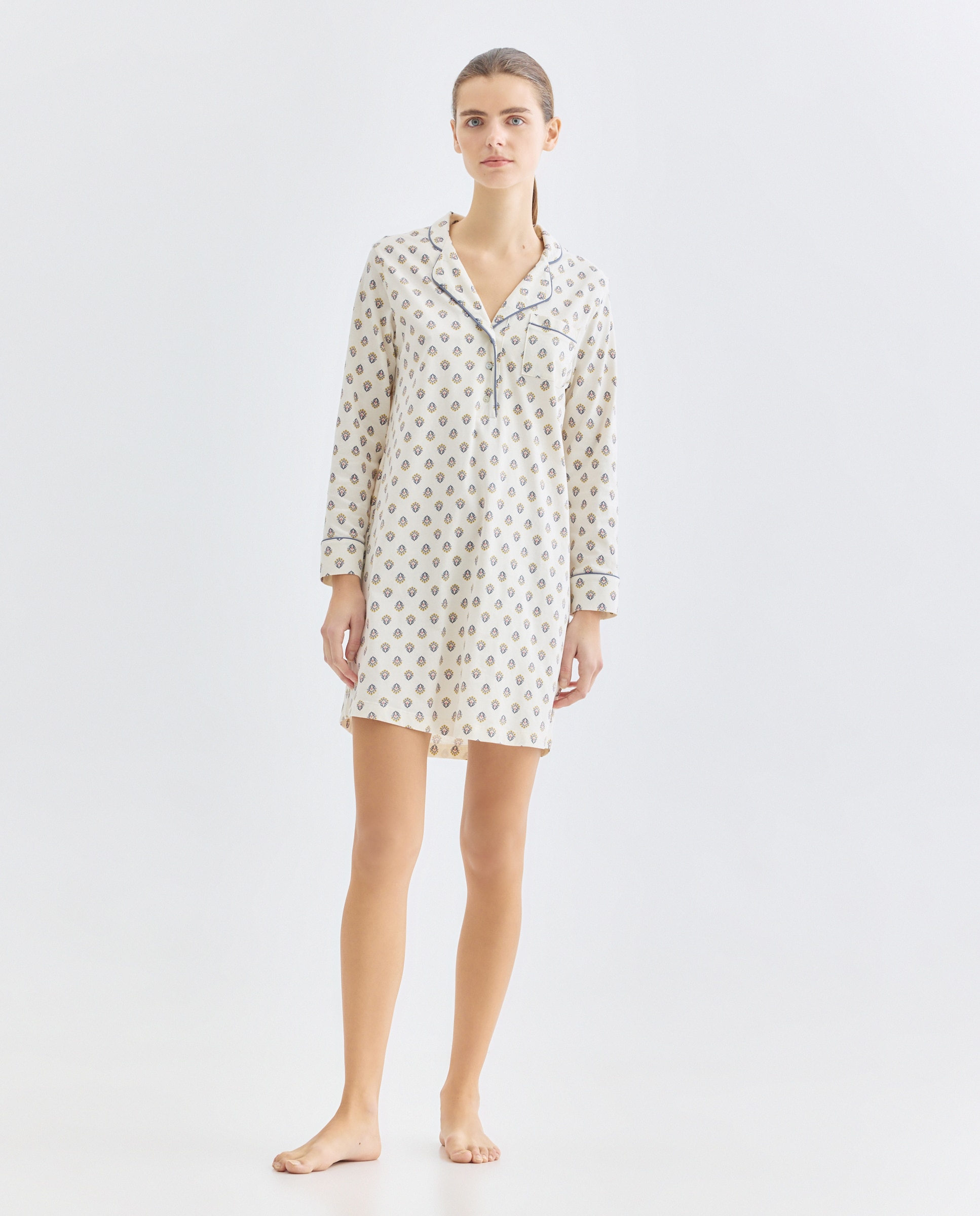 Imagen 0 de Camisón mujer solapa algodón
