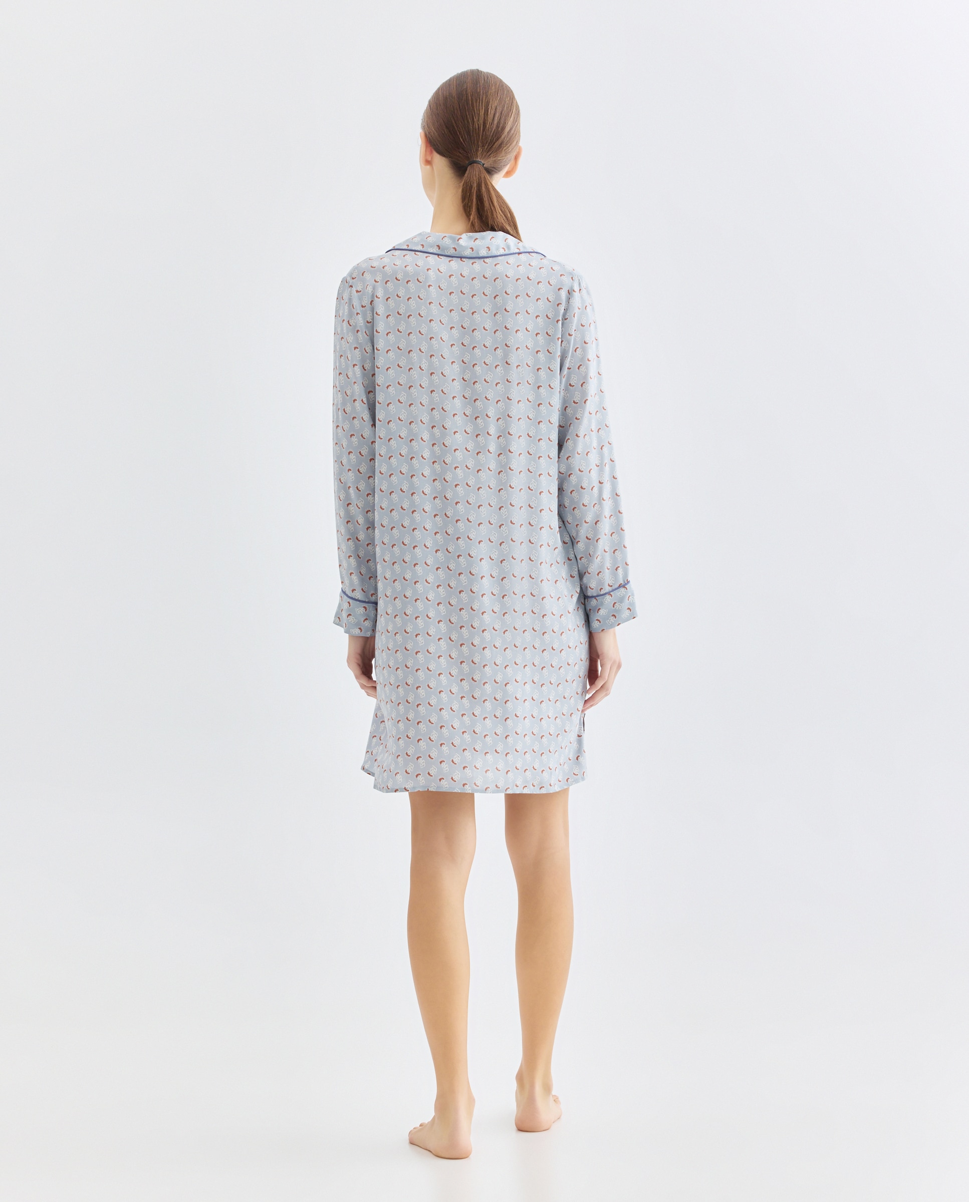 Camisola mujer estampada manga larga 440 Azulón-2