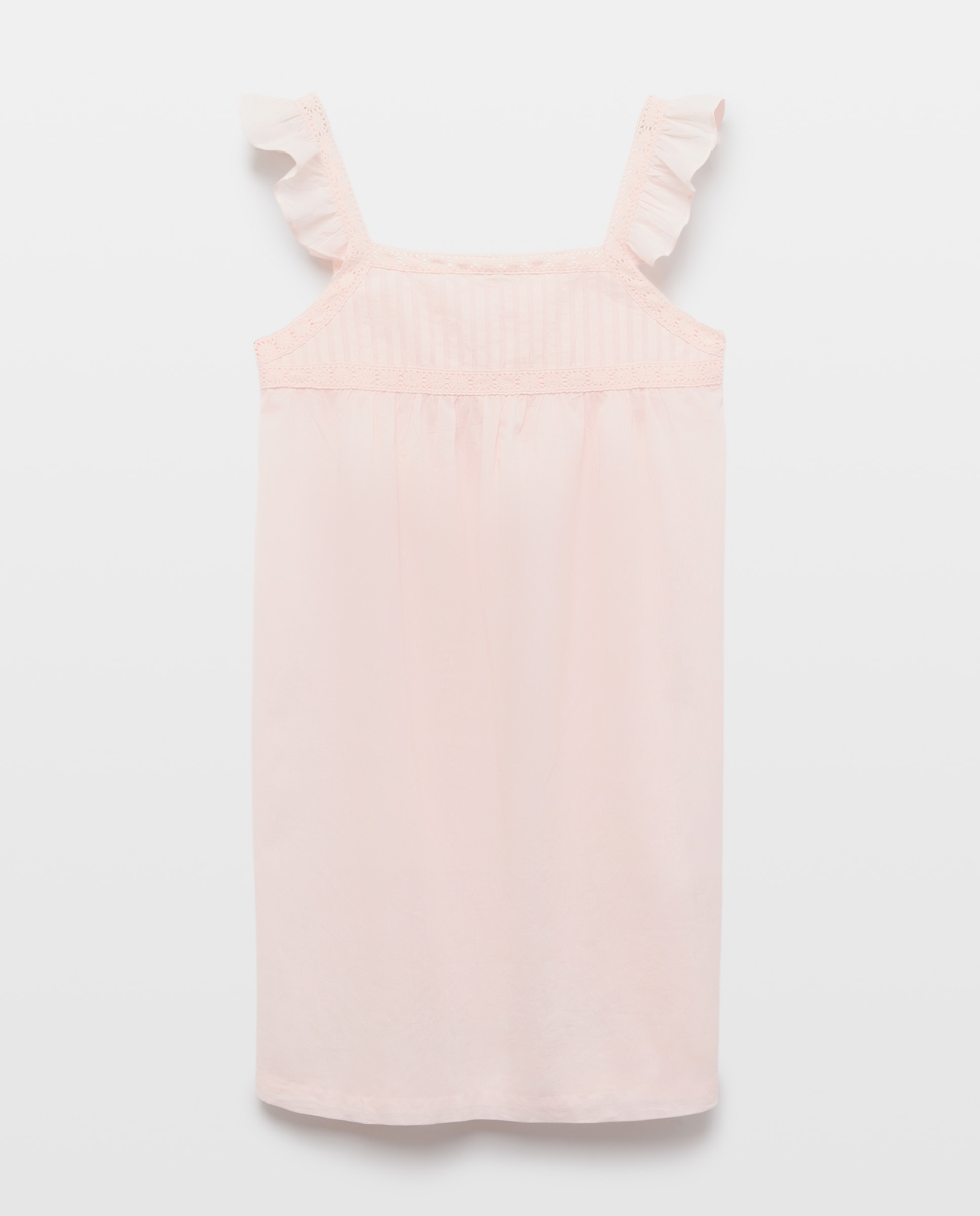 Camisón mujer algodón tirantes lace Rosa claro-3