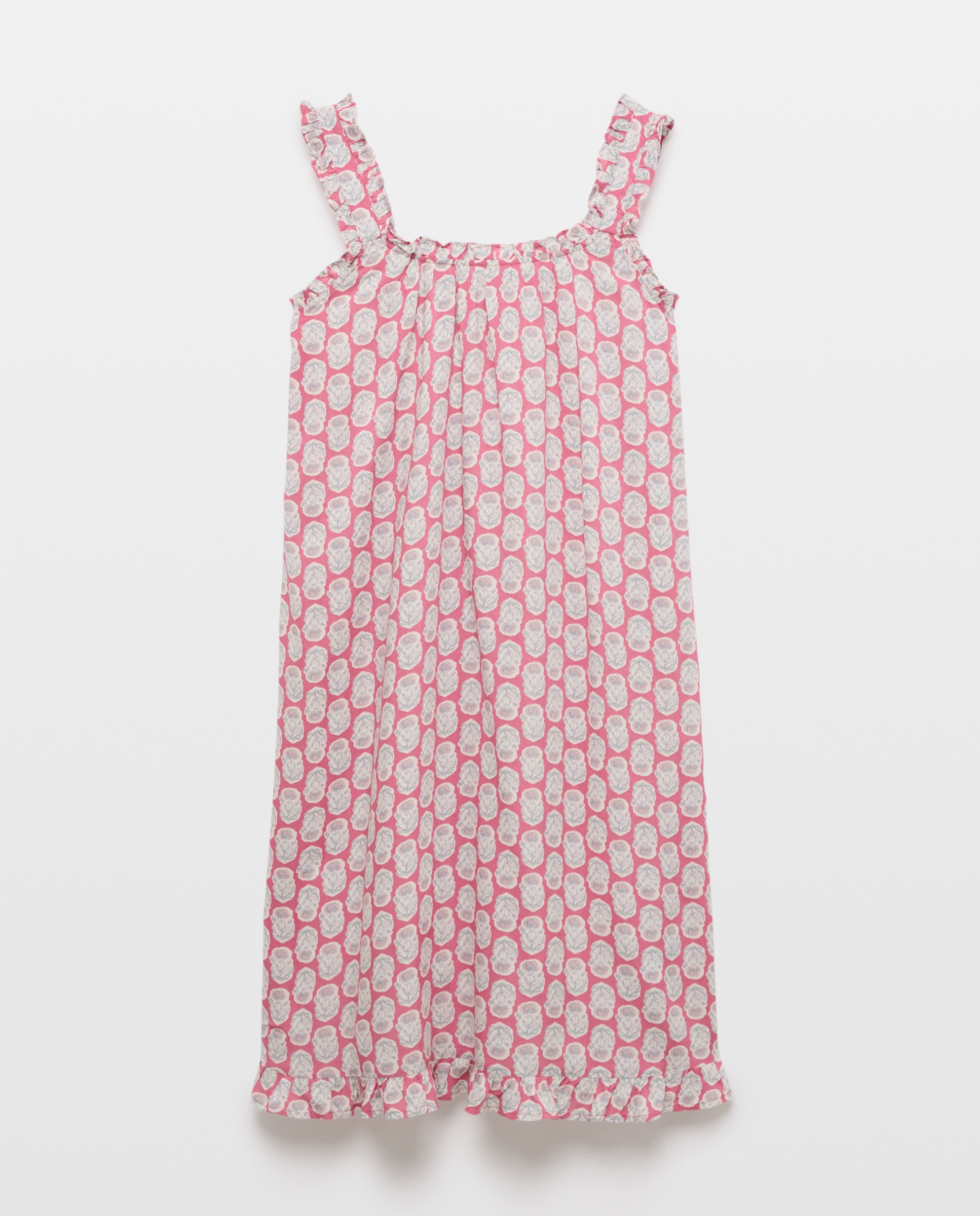 Camisón mujer tirante minivolante Burdeos-3