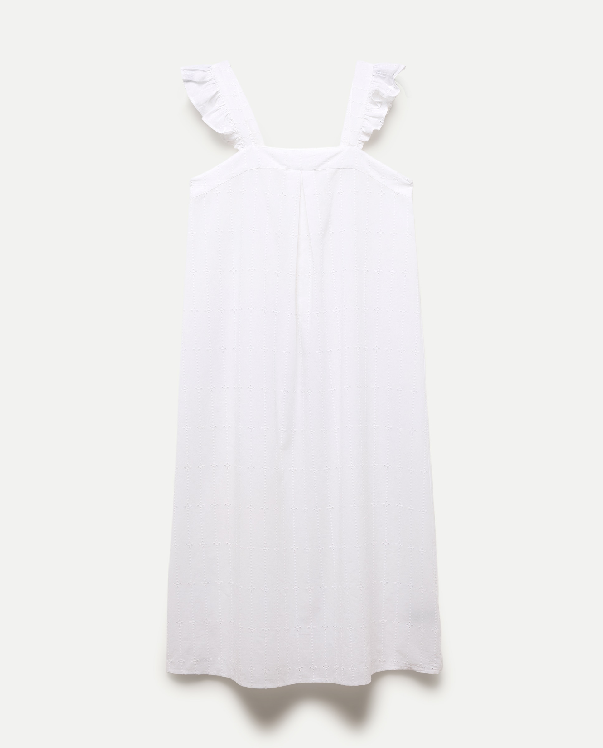 Camisón mujer algodón bordado Blanco roto-3