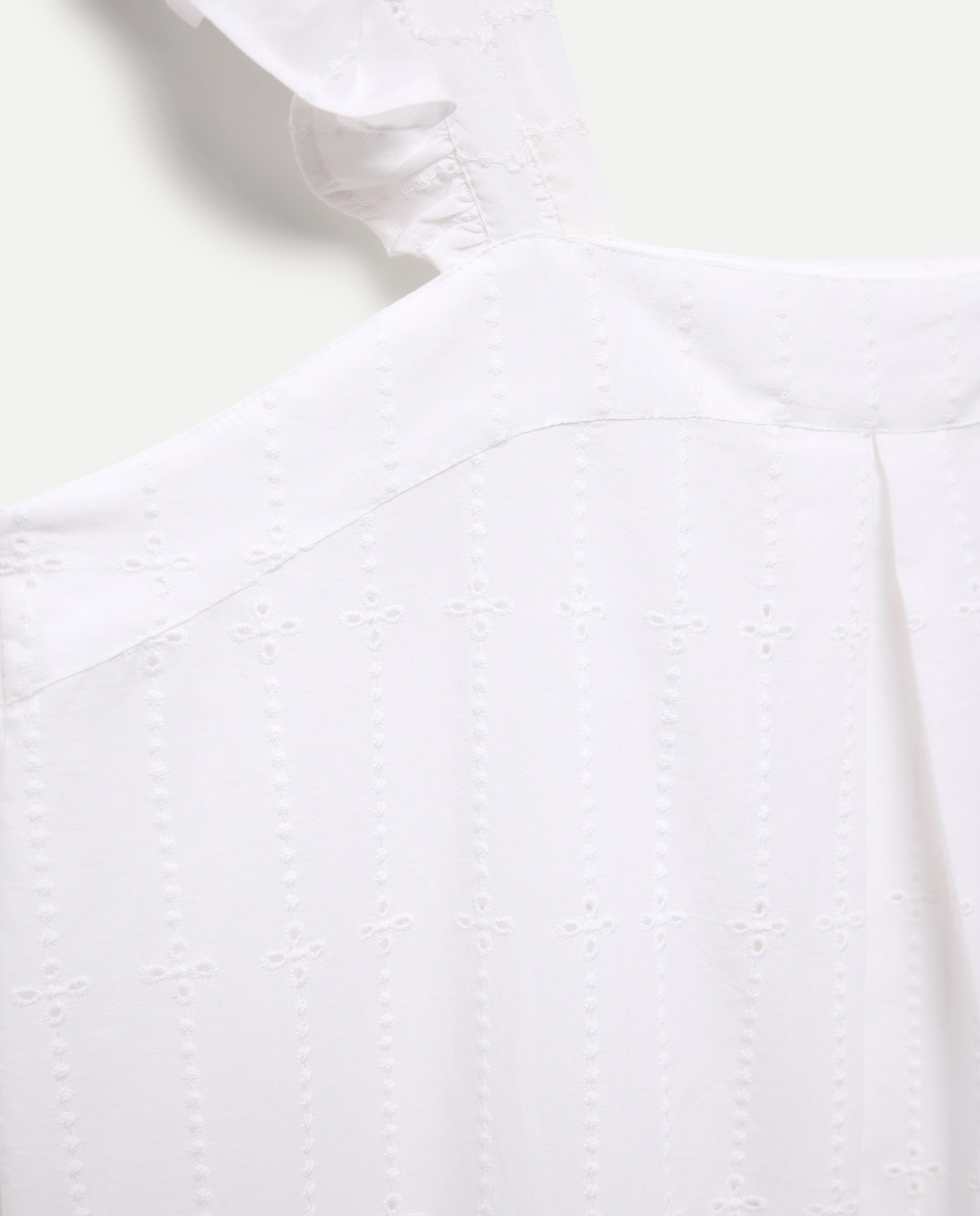 Camisón mujer algodón bordado Blanco roto-4