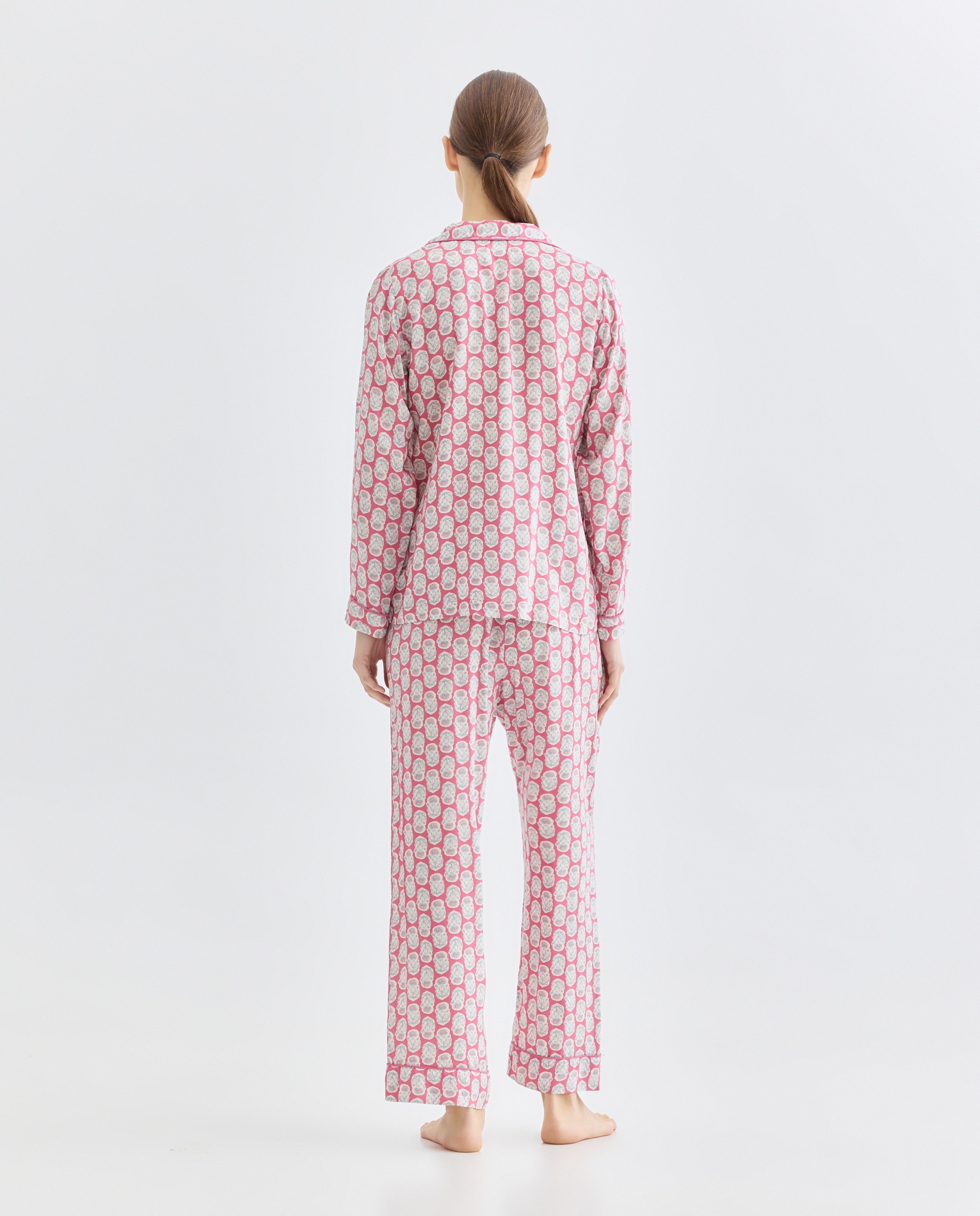Pijama mujer estampado dos piezas Burdeos-2