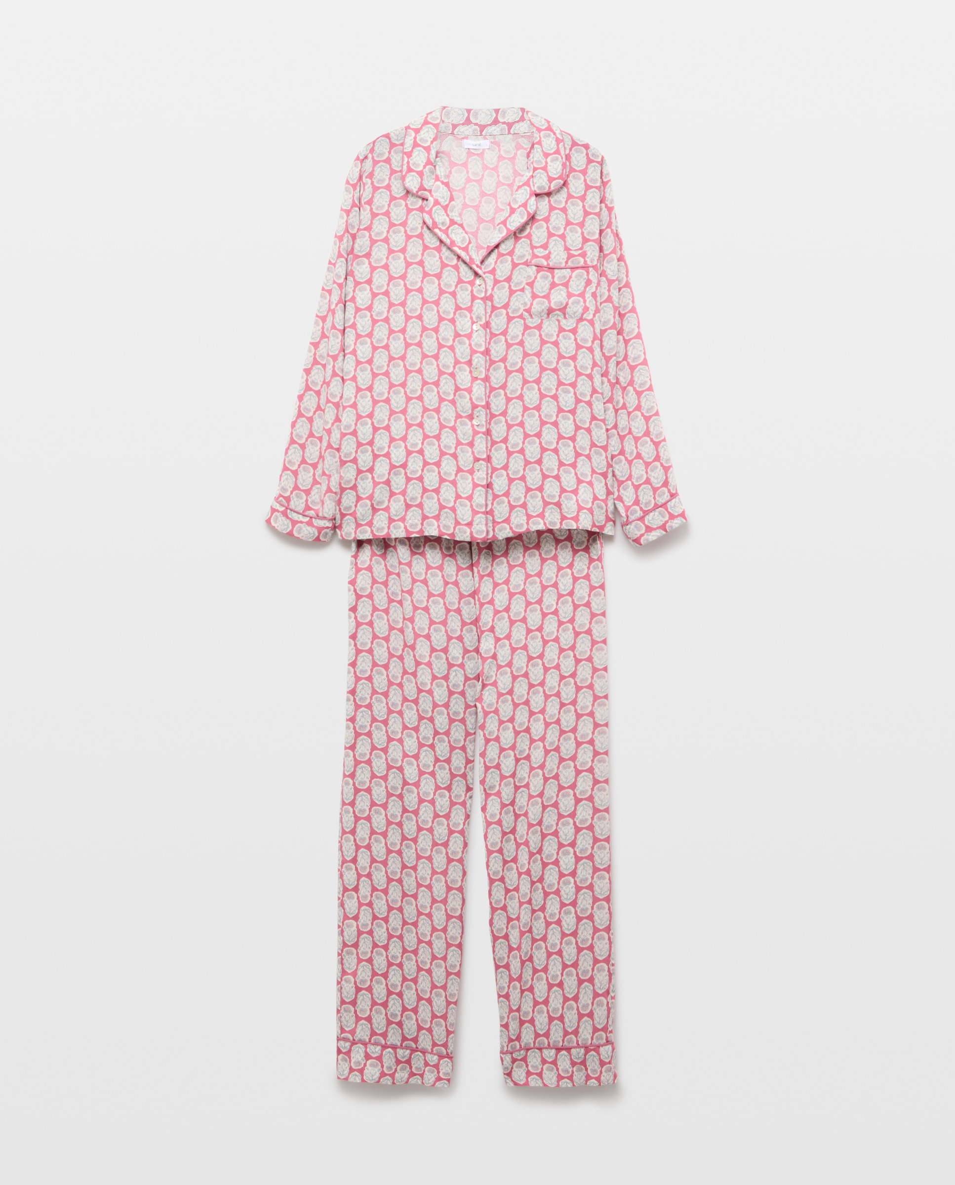 Pijama mujer estampado dos piezas Burdeos-3