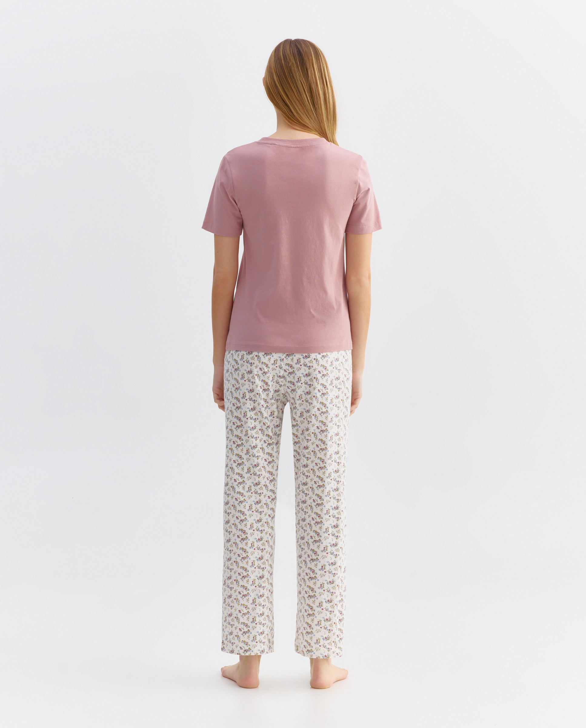 Pijama mujer algodón estampado 220 Rosa palo-2