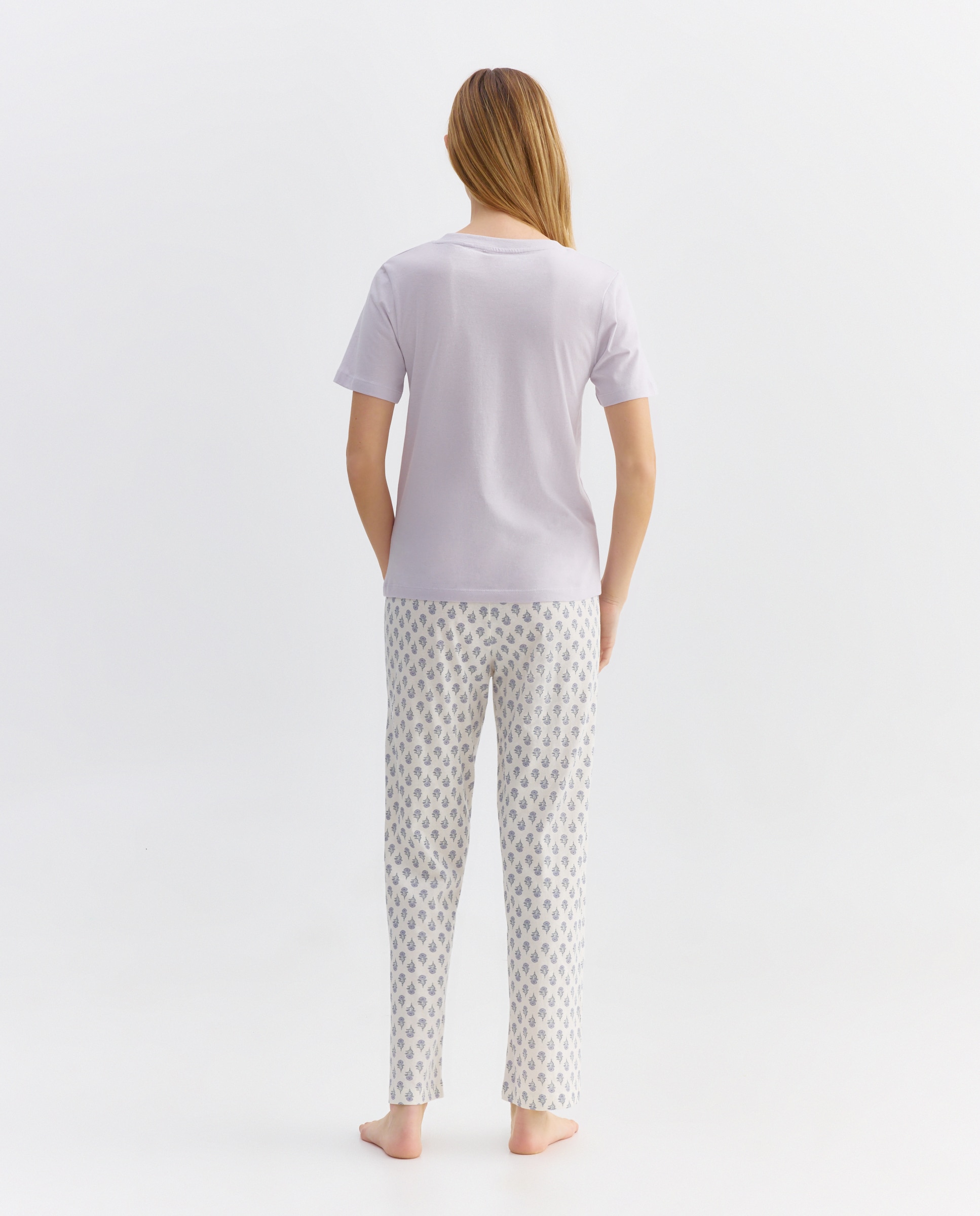Pijama mujer algodón estampado 284 Lila-2