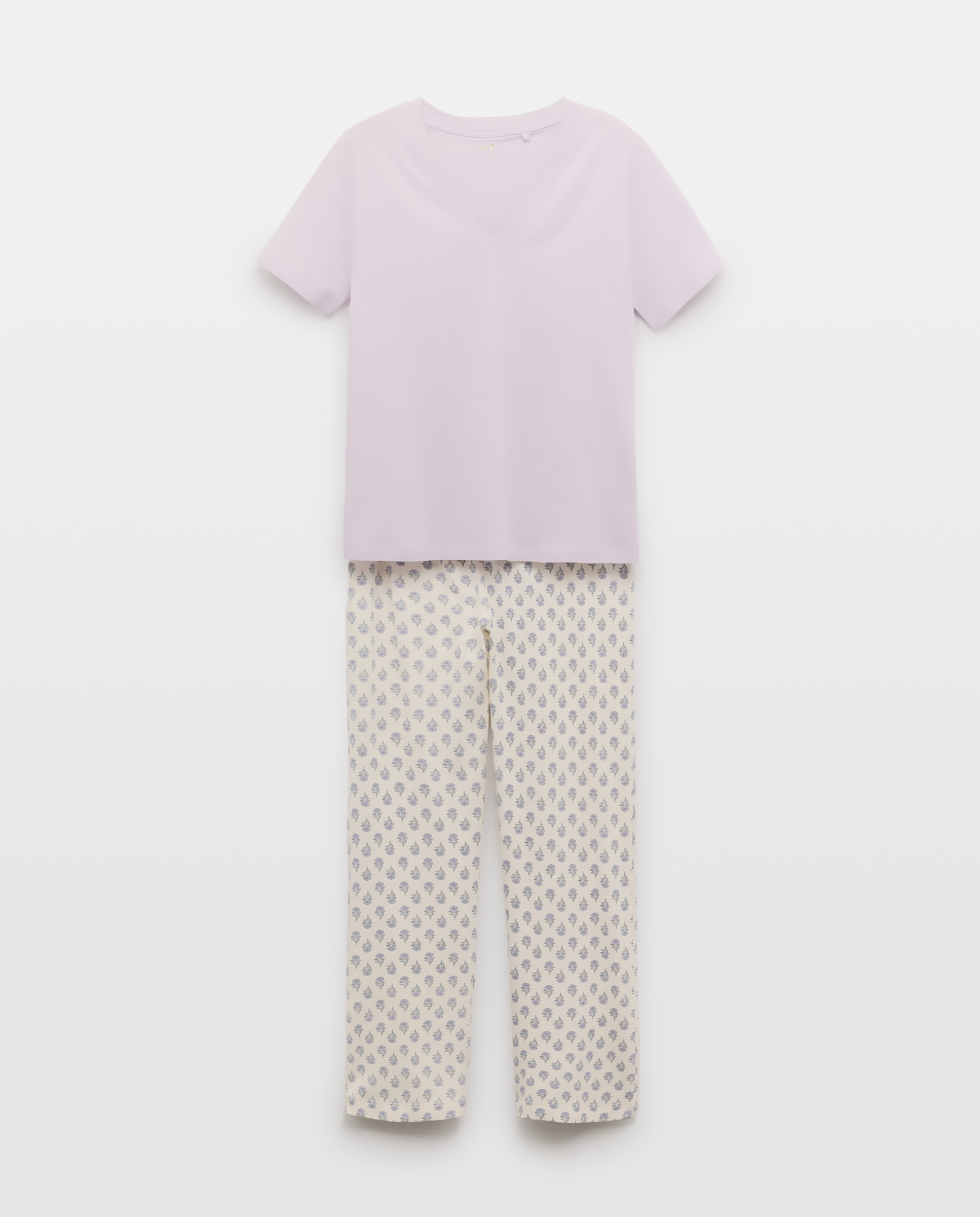 Pijama mujer algodón estampado 284 Lila-3