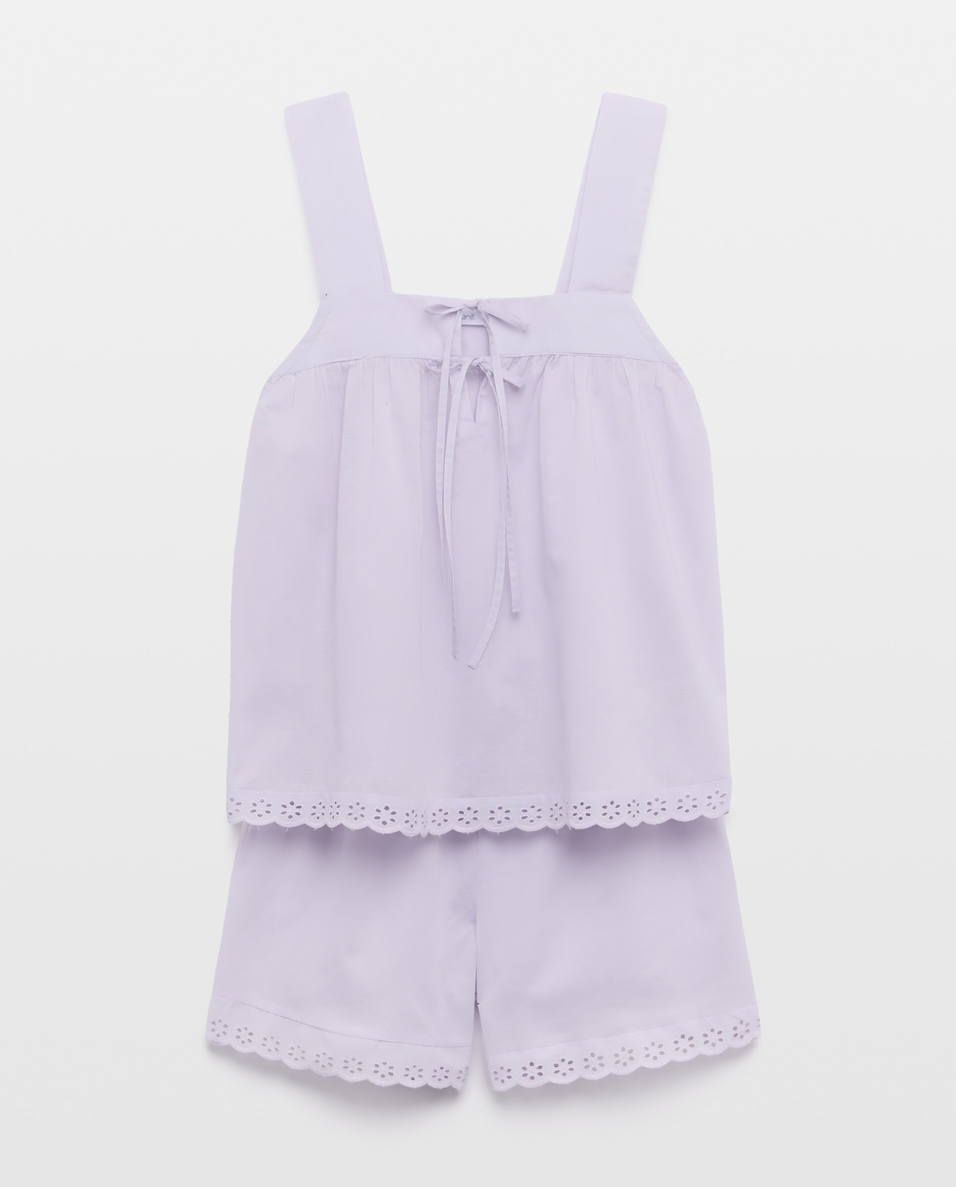 Pijama mujer algodón tirantes y lazos 284 Lila-3