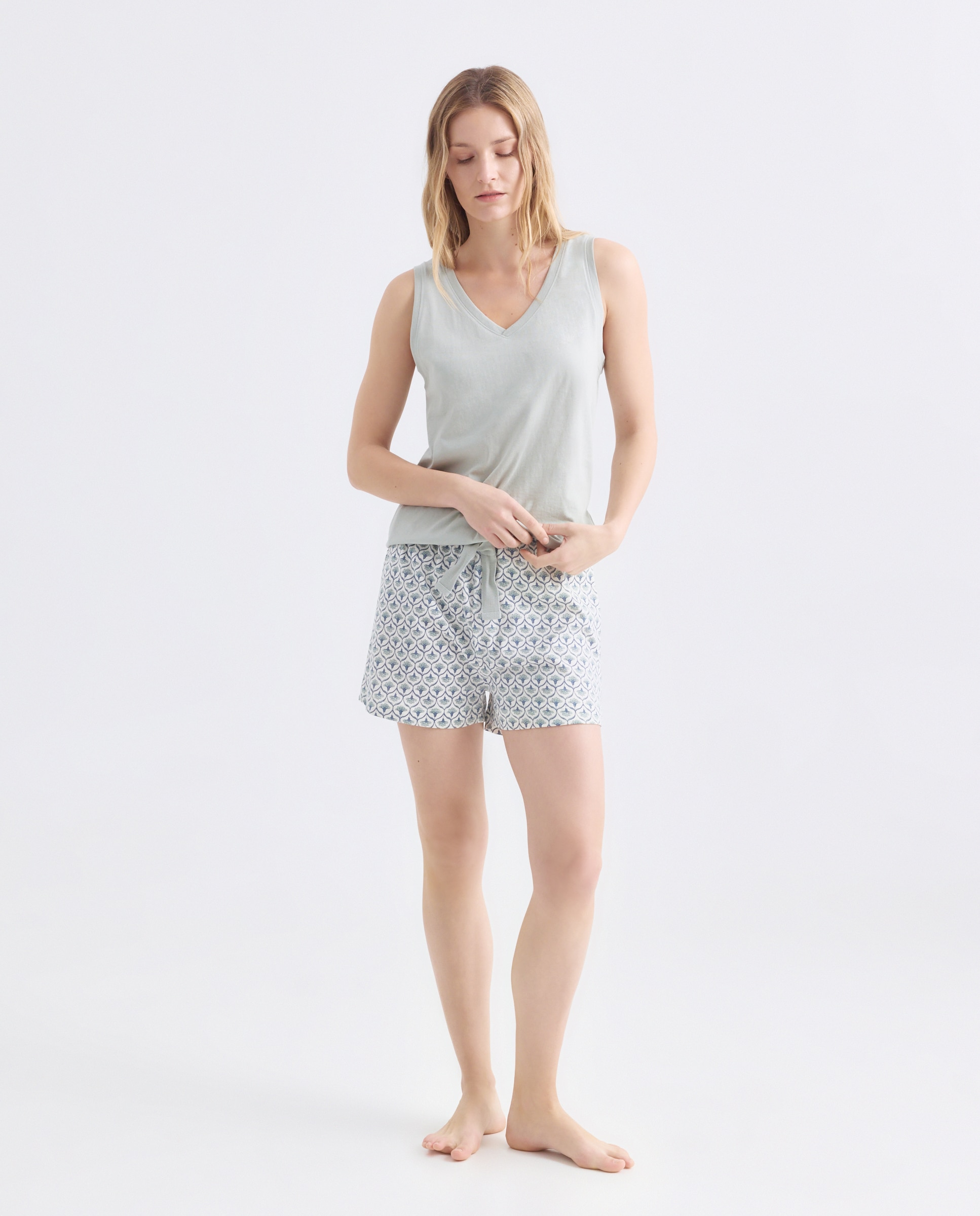 Imagen 0 de Pijama mujer corto algodón estampado