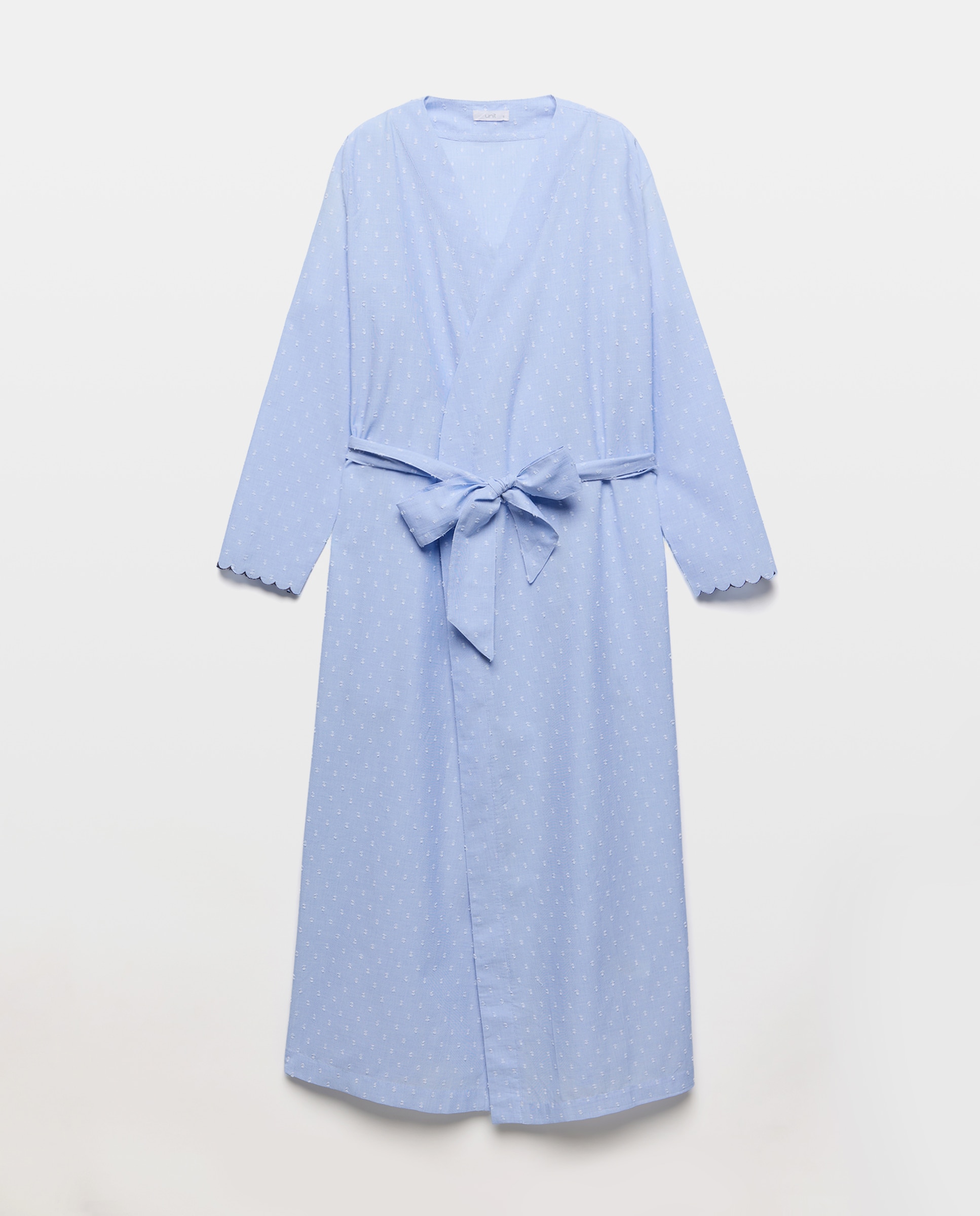Bata mujer algodón chambray plumeti 410 Azul claro-3