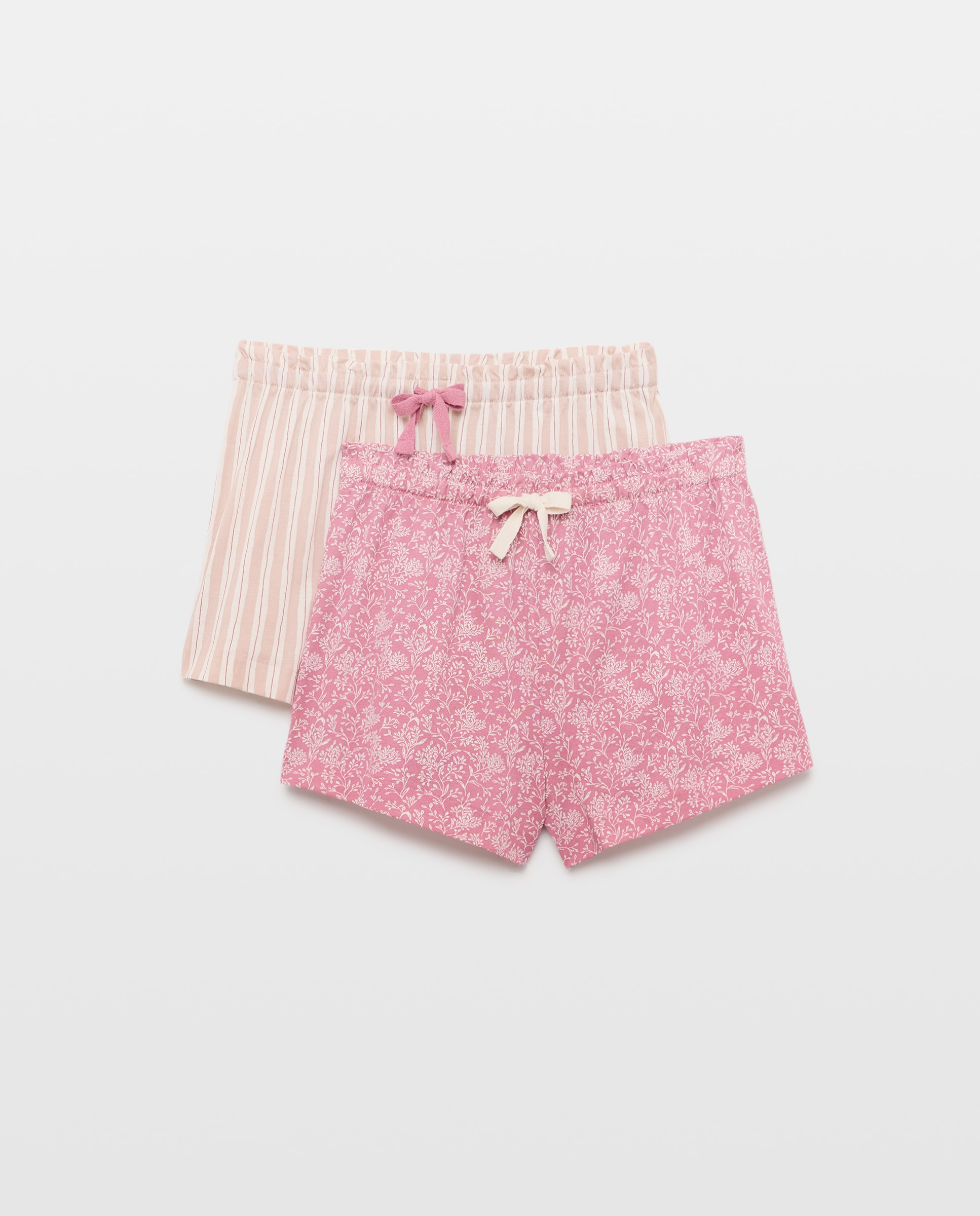 Pack 2 shorts algodón mujer Rosa claro-4