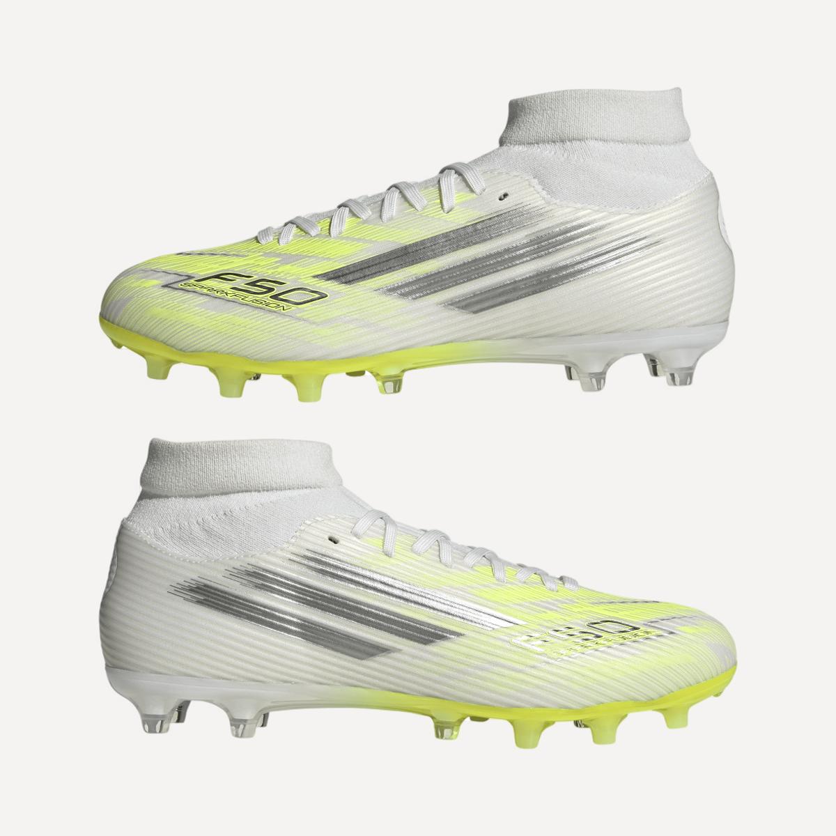 Chuteiras de Futebol de Homem F50 Sparkfusion League FG/AG Branco/Amarelo-9