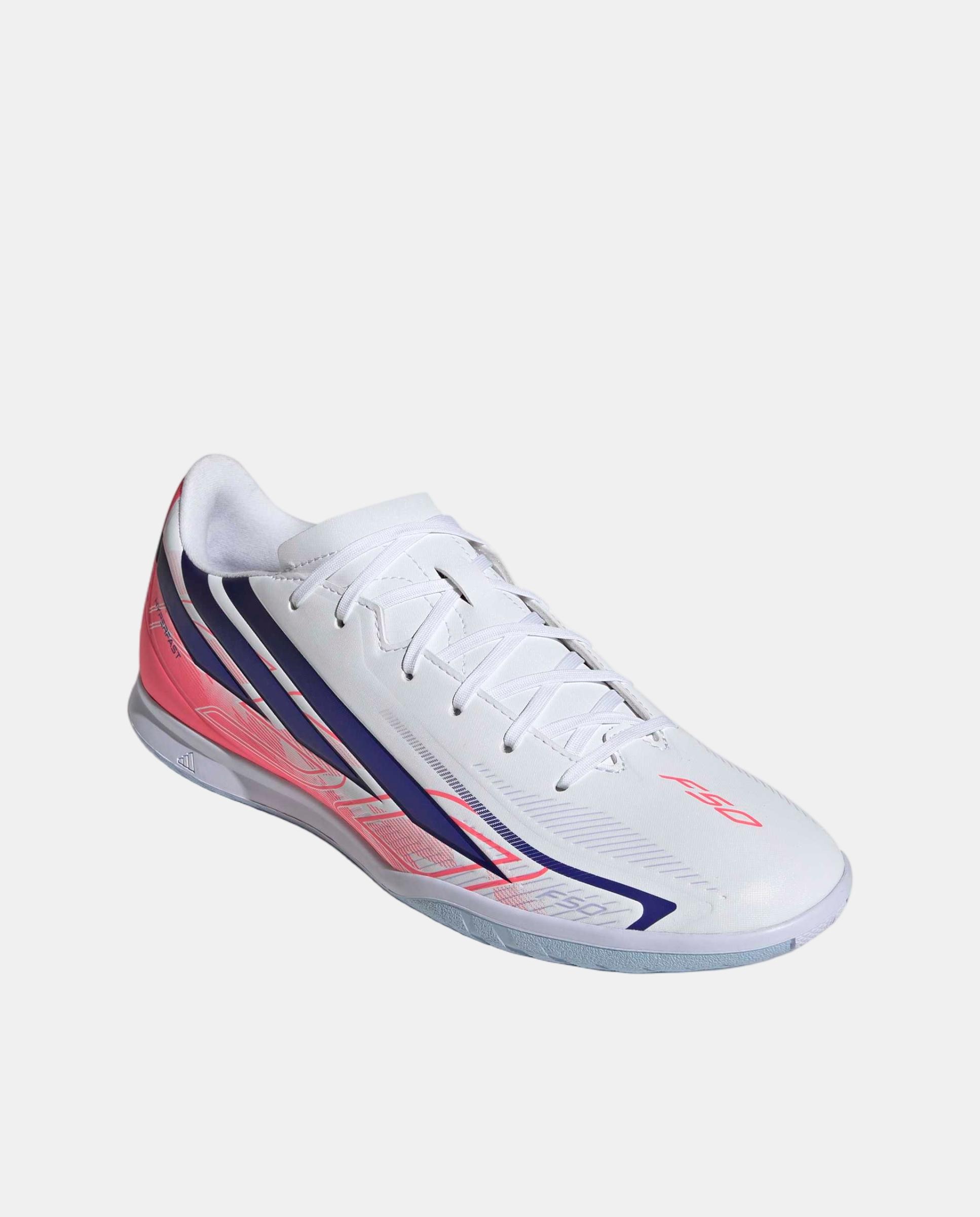 Chuteiras de Futsal de adulto F50 Hyperfast Club In Adidas Branco / Azul-2
