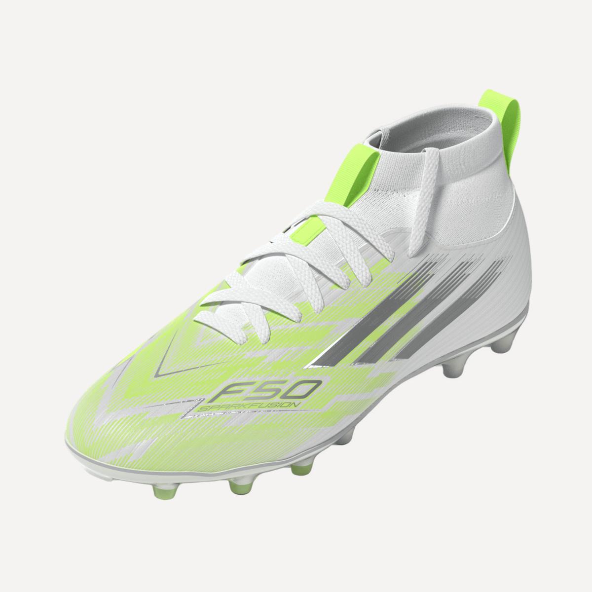 Chuteiras de Futebol de Criança F50 Sparkfusion League FG/AG J Branco/Amarelo-8