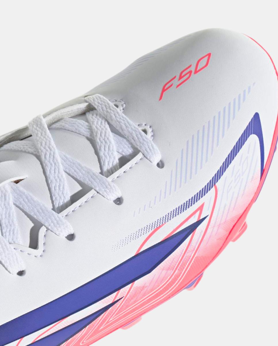 Chuteiras de Futebol de Criança F50 Hyperfast Club Fg/Mg J Adidas Branco / Azul-8