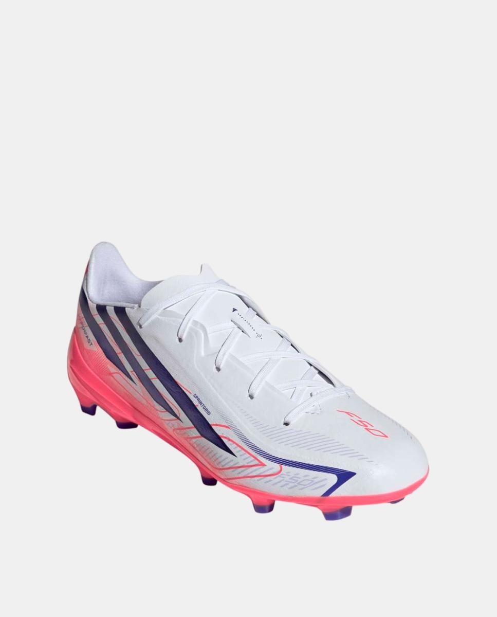 Chuteiras de Futebol de Criança F50 Hyperfast League Fg J Adidas Branco / Azul-2