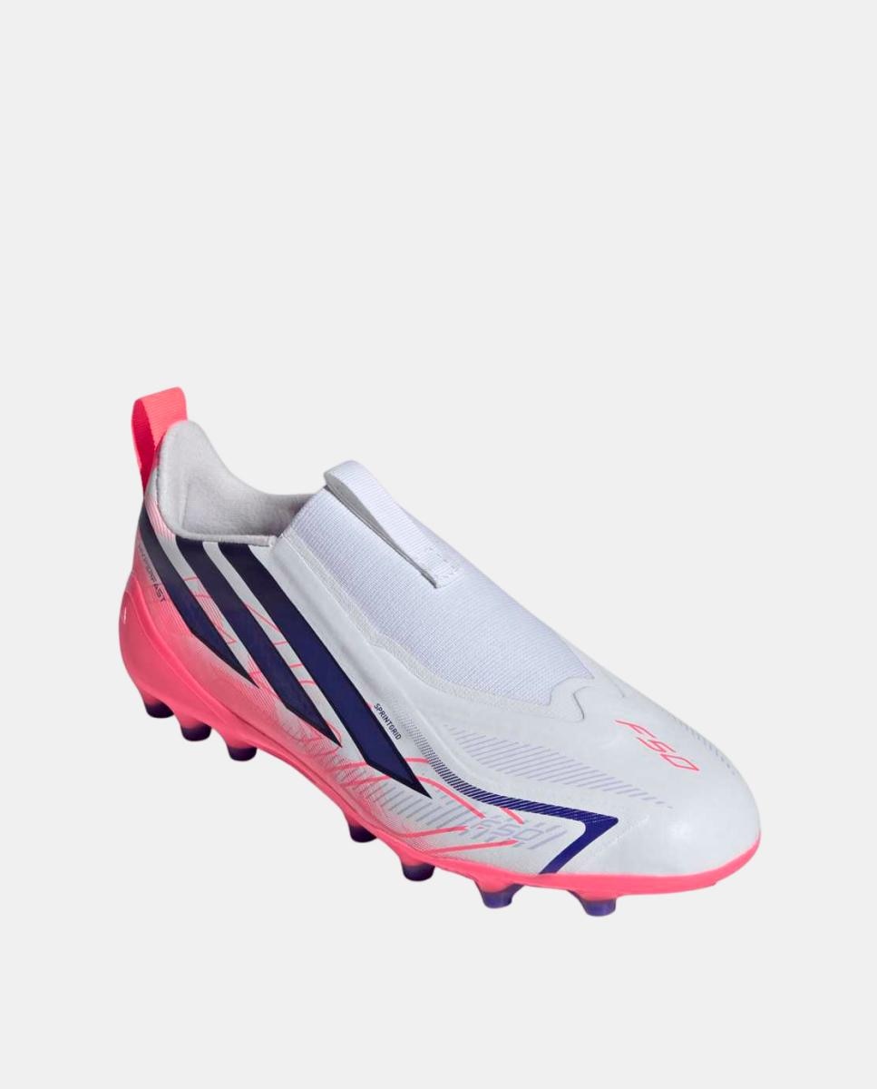 Chuteiras de Futebol de Criança F50 Hyperfast League Ll Ag J Adidas Branco / Azul-2