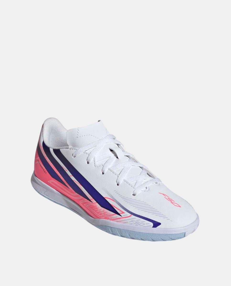 Chuteiras de Futsal de Criança F50 Hyperfast Club In J Adidas Branco / Azul-2