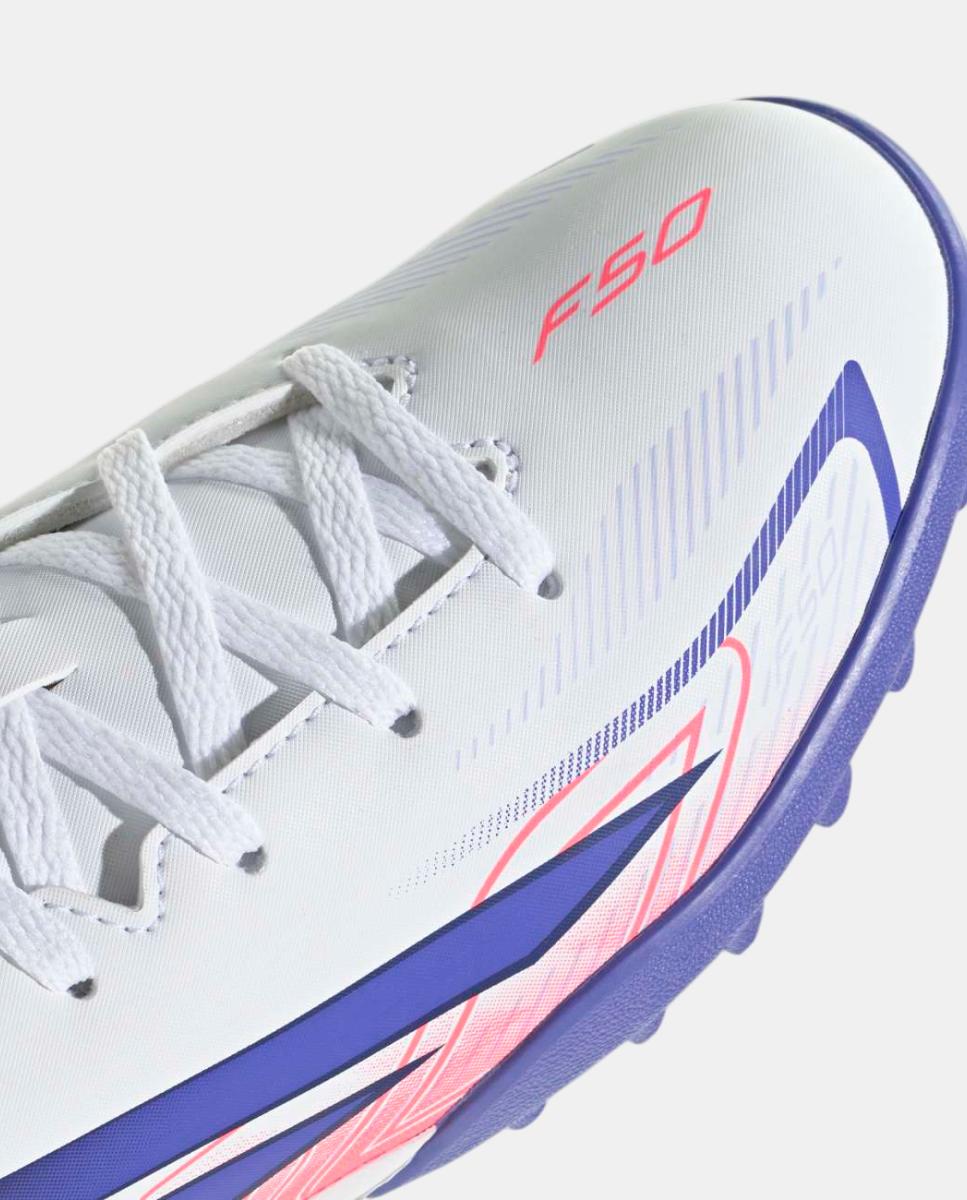 Chuteiras de Futebol Turf de Criança F50 Hyperfast Club Tf J Adidas Branco / Azul-8