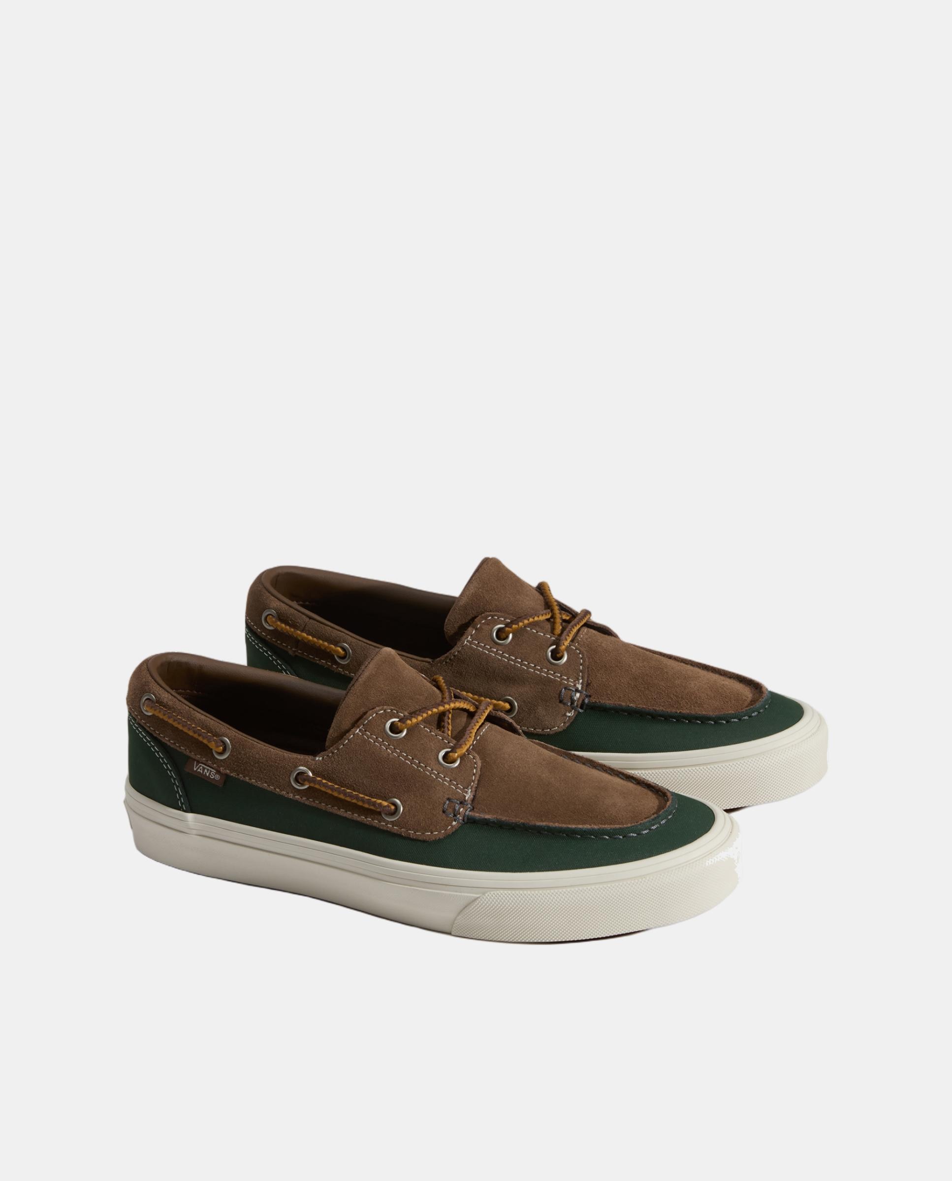 Vans 2-Eyelet Boat Shoe WTZD MGREN para hombre - Verde / Marrón Verde / Marrón-2