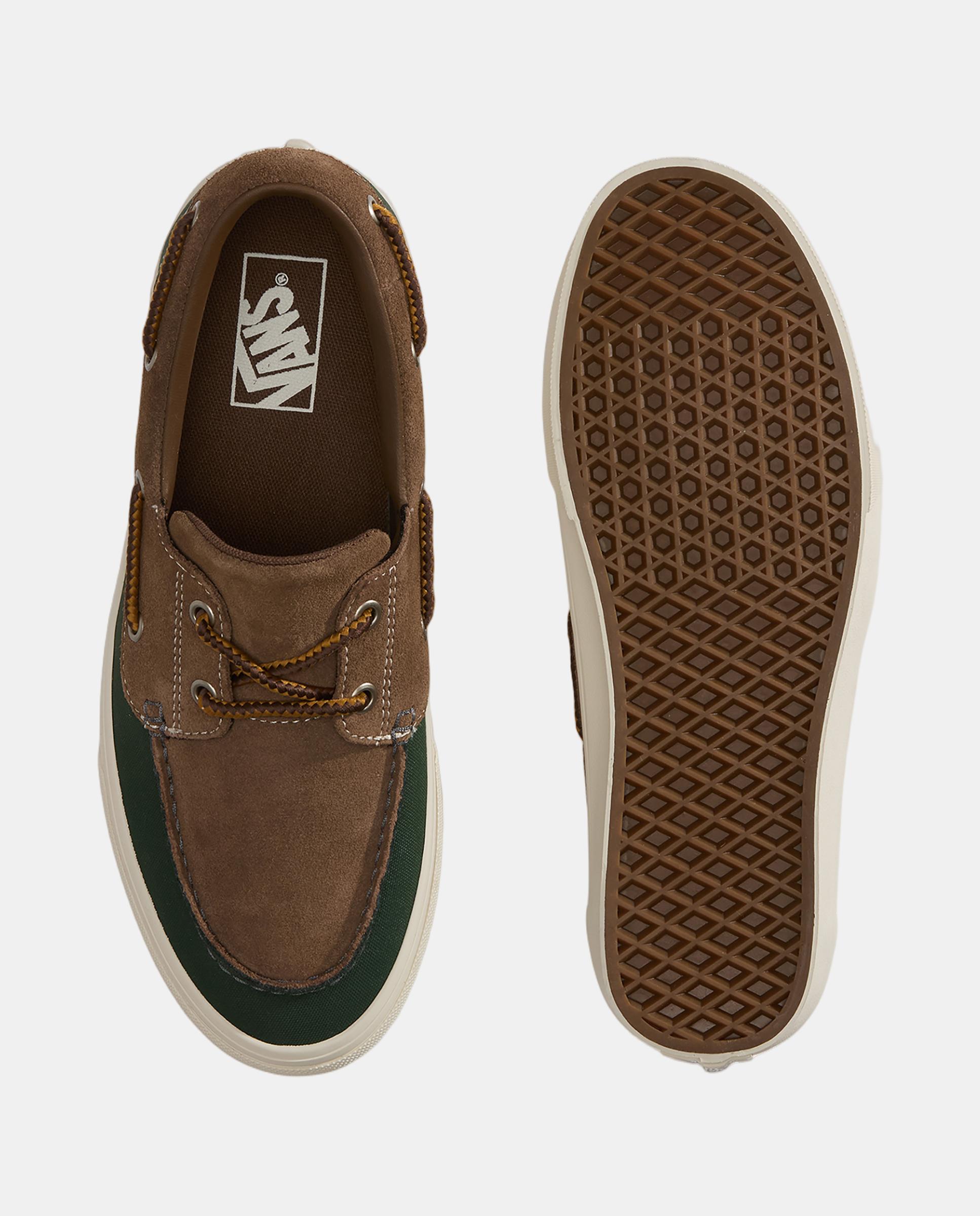 Vans 2-Eyelet Boat Shoe WTZD MGREN para hombre - Verde / Marrón Verde / Marrón-3