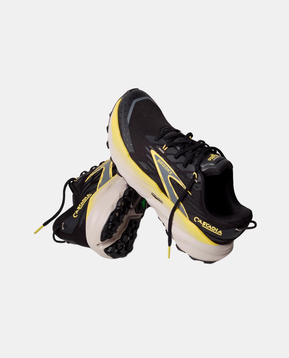 Sapatilhas de Running de Homem Cascadia 19 Preto / Amarelo-8