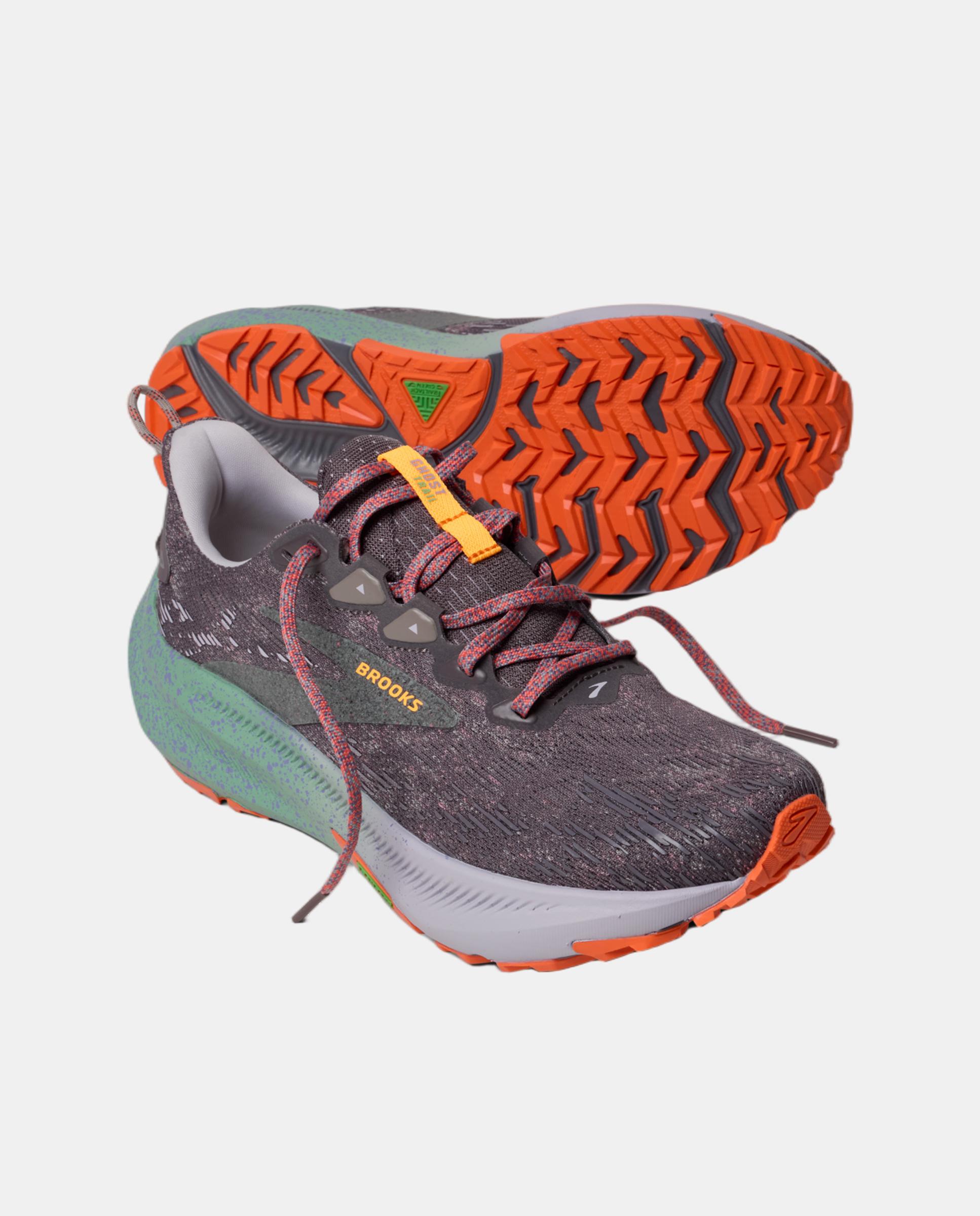 Sapatilhas de running de Mulher Ghost Trail Brooks Cinzento / Laranja-9