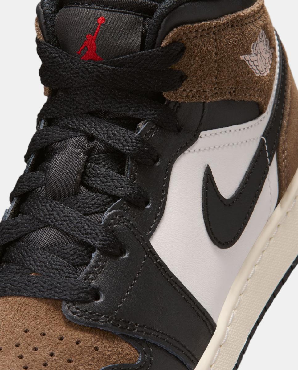 Imagen 8 de Zapatillas de Casual para Niño AIR JORDAN 1 MID (GS) Jordan - Negro Negro