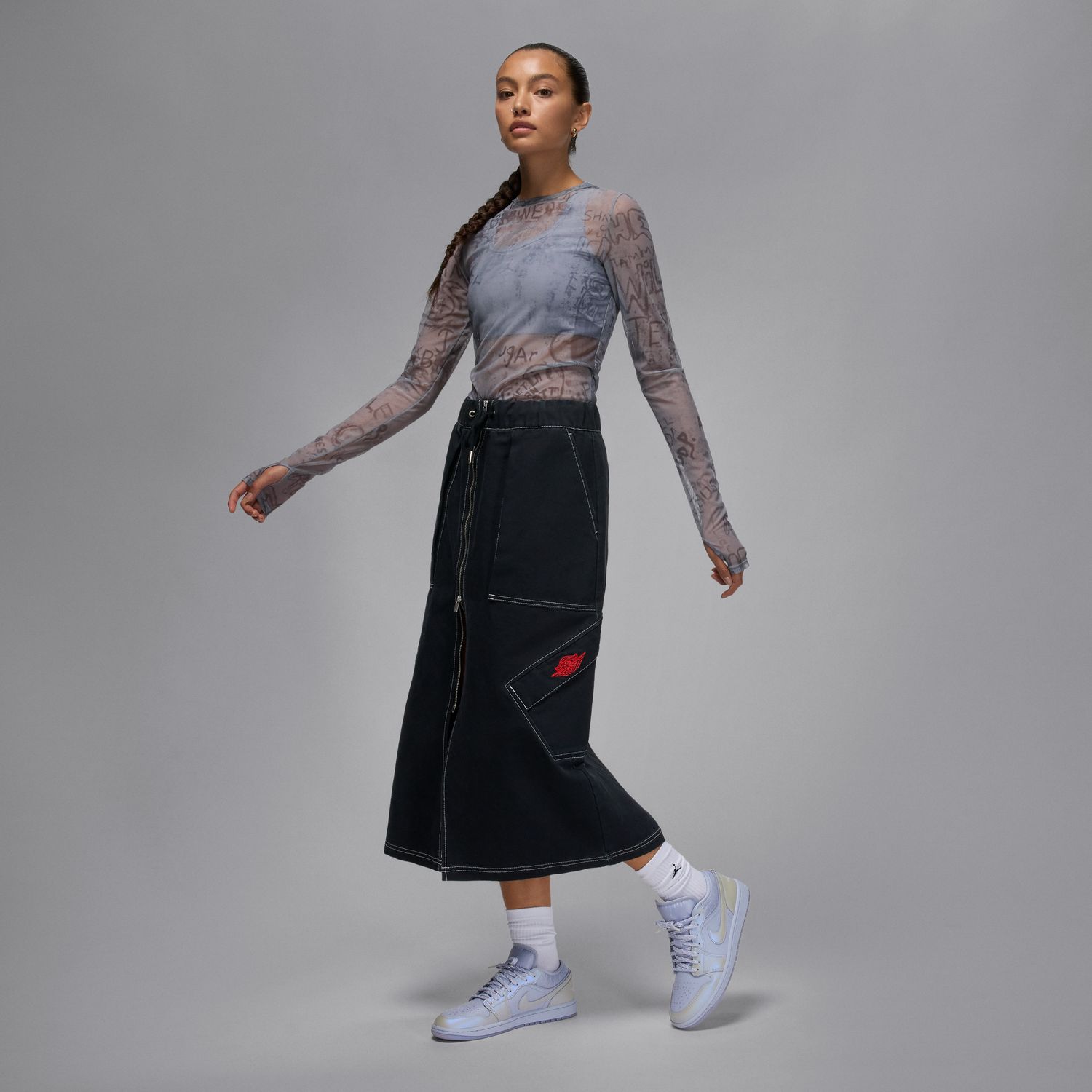 Sapatilhas Casual de Mulher WMNS Air Jordan 1 Low SE Preto-11