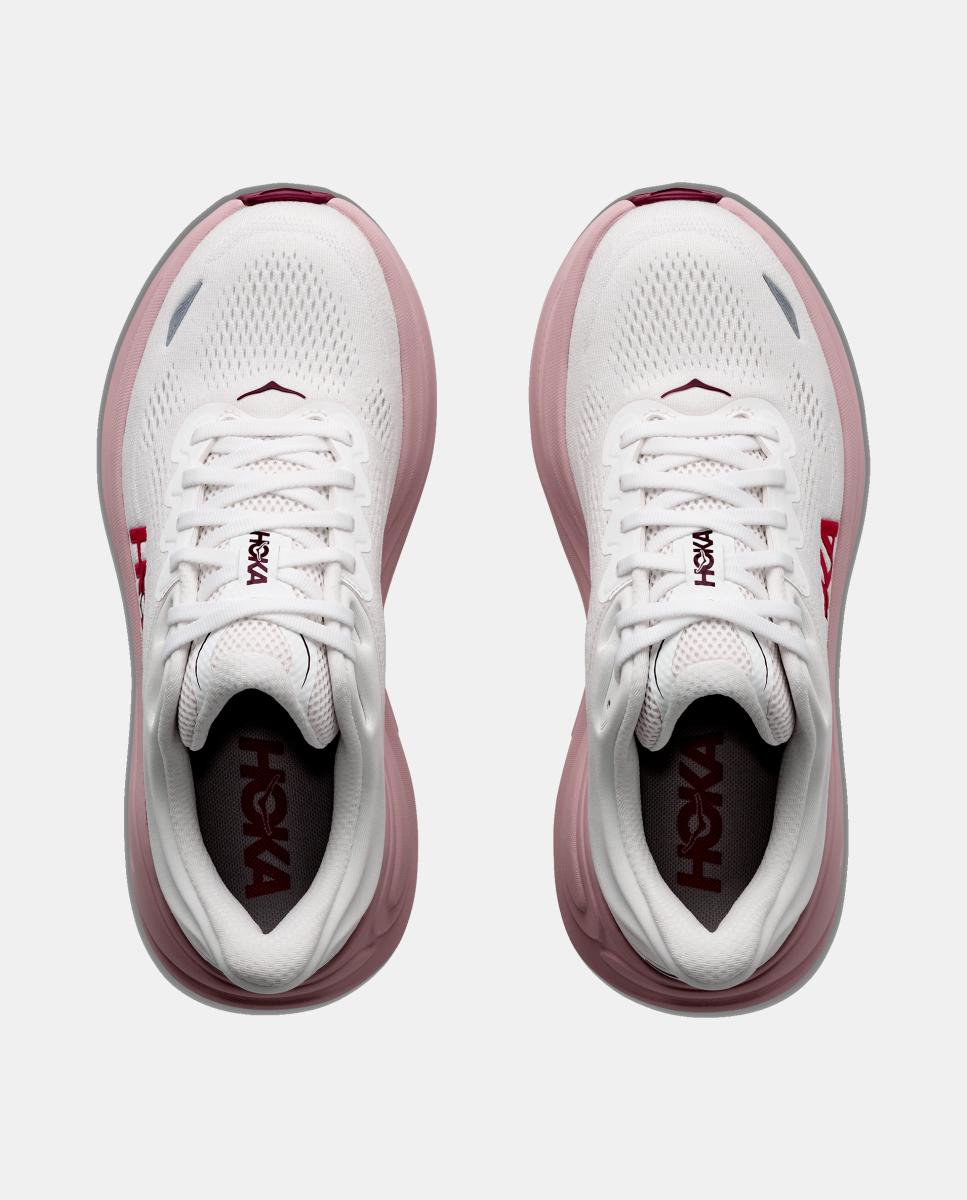 Hoka W BONDI 9 para mujer - Blanco / Rosa Blanco / Rosa-2