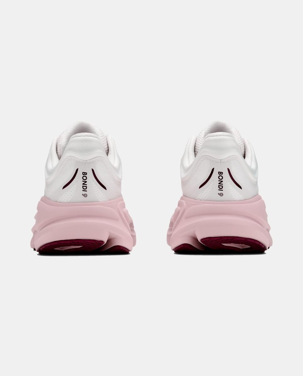 Hoka W BONDI 9 para mujer - Blanco / Rosa Blanco / Rosa-5