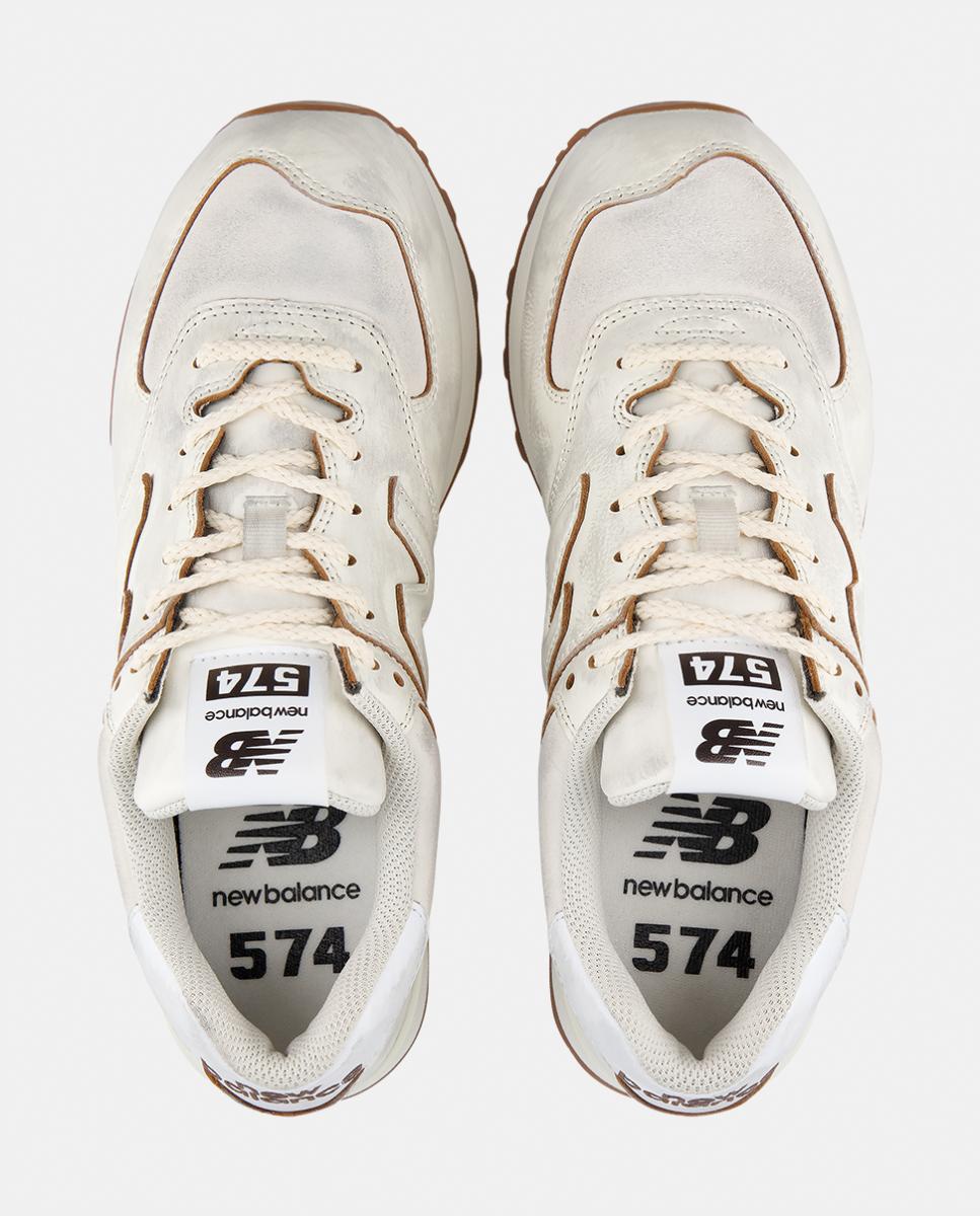 New Balance 574 para hombre y mujer - Blanco Blanco-3