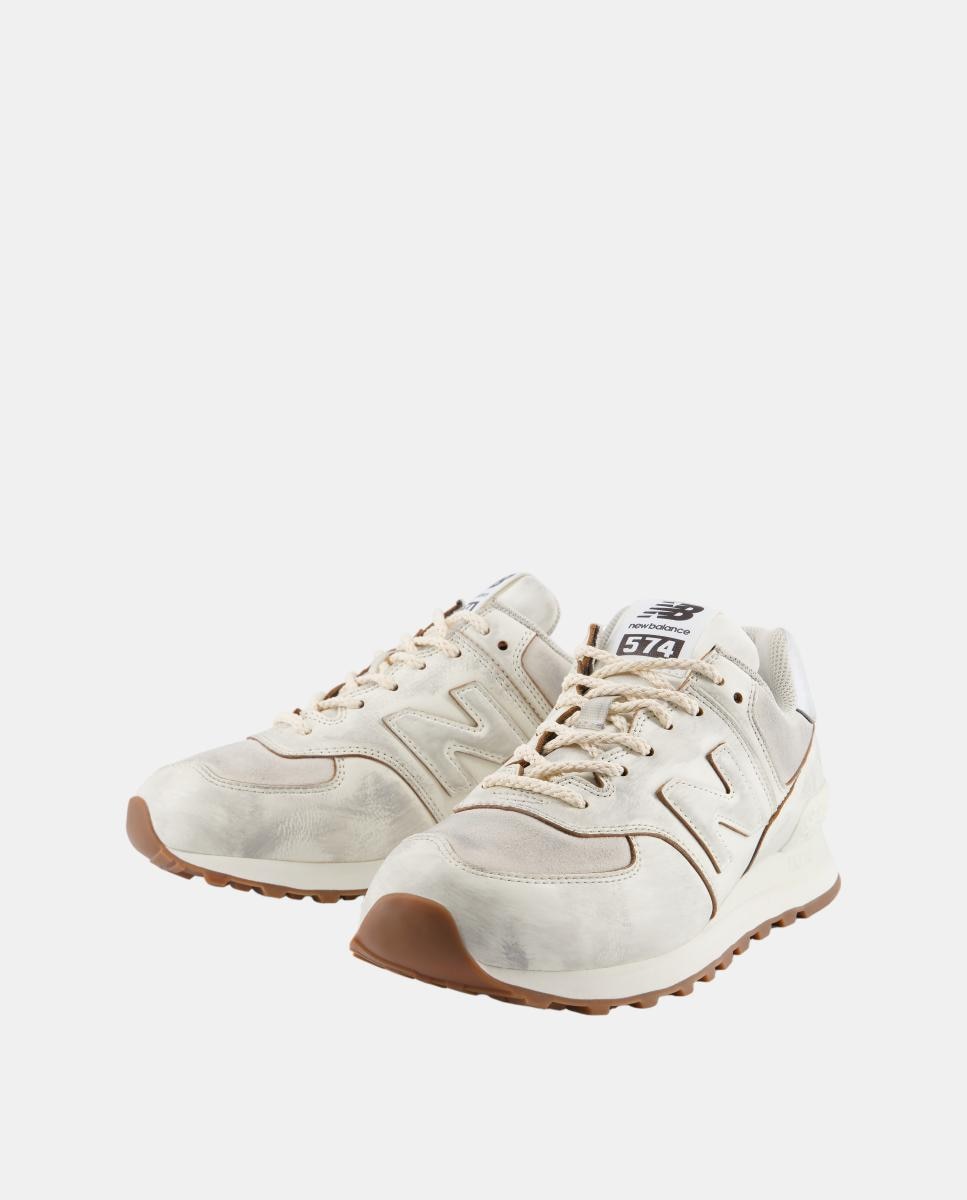 New Balance 574 para hombre y mujer - Blanco Blanco-6