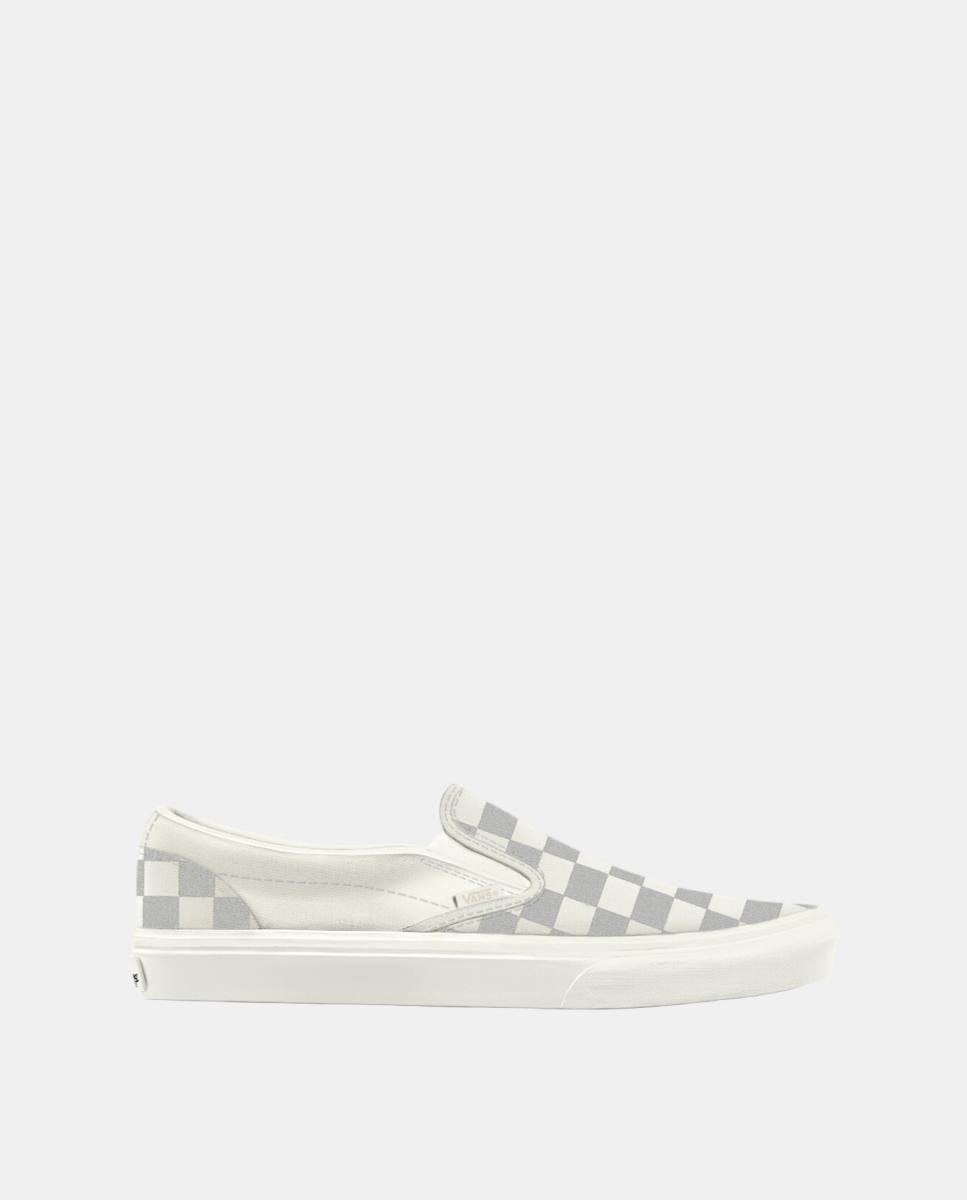 Imagen 0 de Vans Classic Slip-On Beaded White Checkerboard para mujer Blanco / Gris