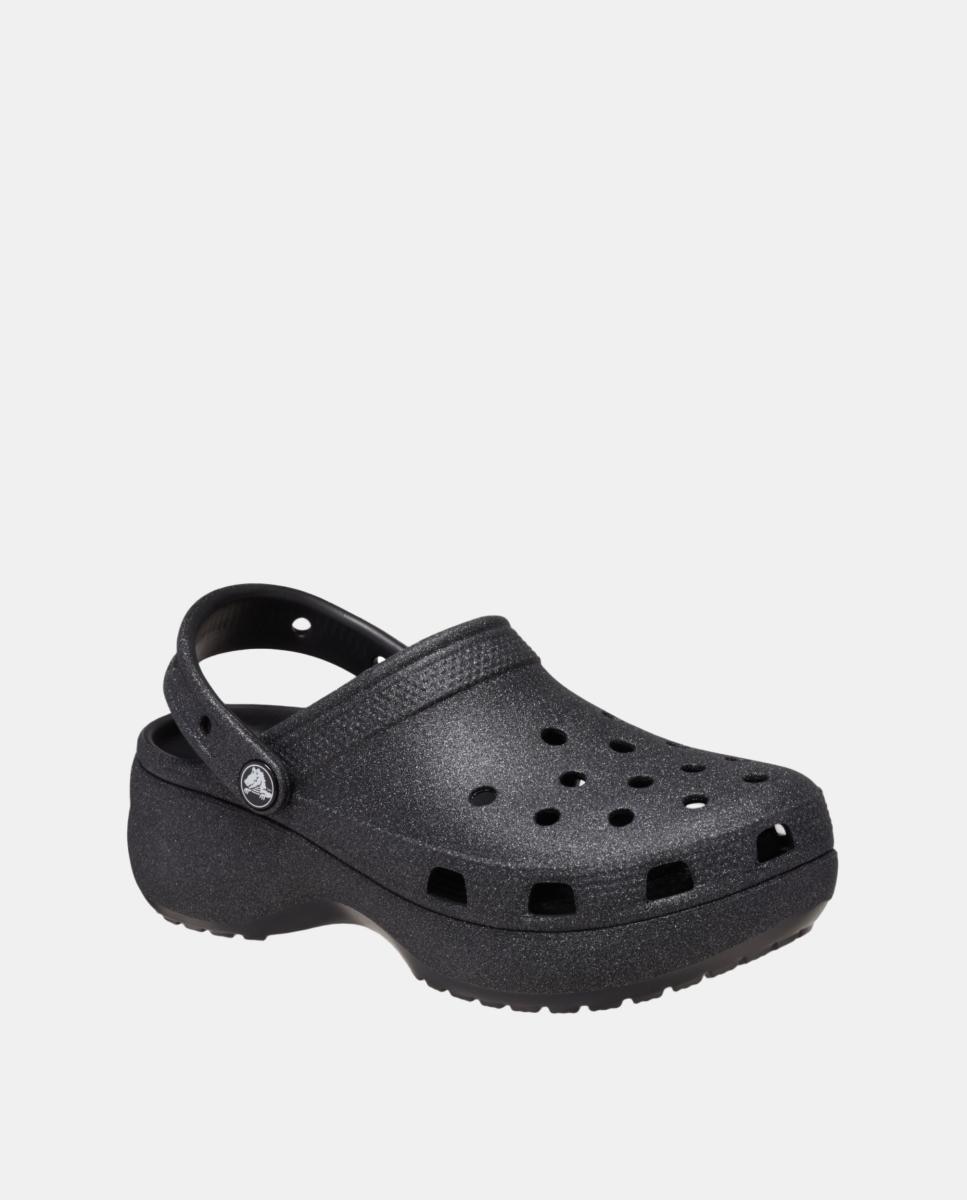 Sandálias Classic Platform Glitter Clog W para Mulher Preto-4