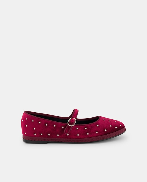 Imagen 0 de Mercedita terciopelo con strass y pespuntes en suela