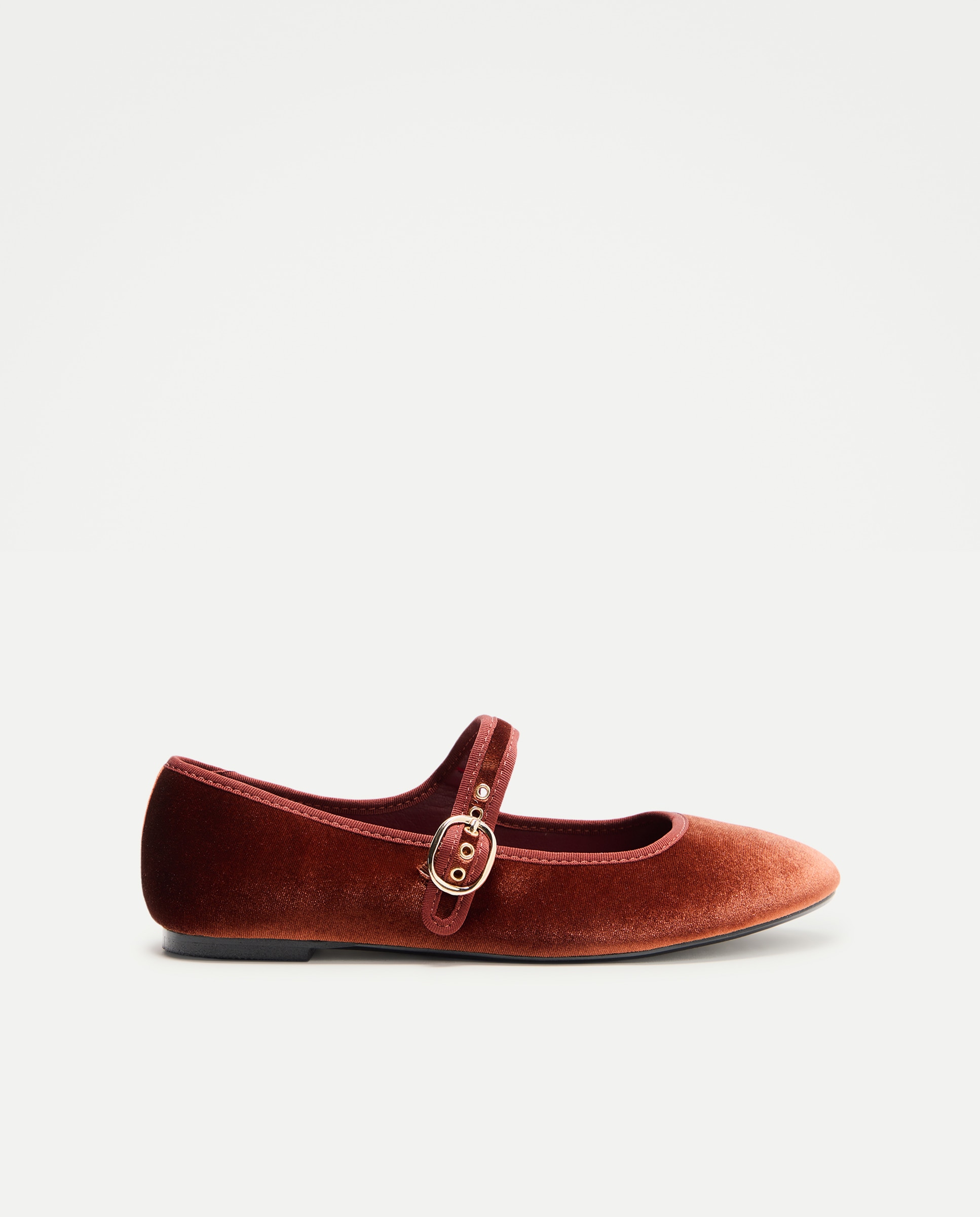 Sapatos de Presilha em Veludo 770 Terracota-1