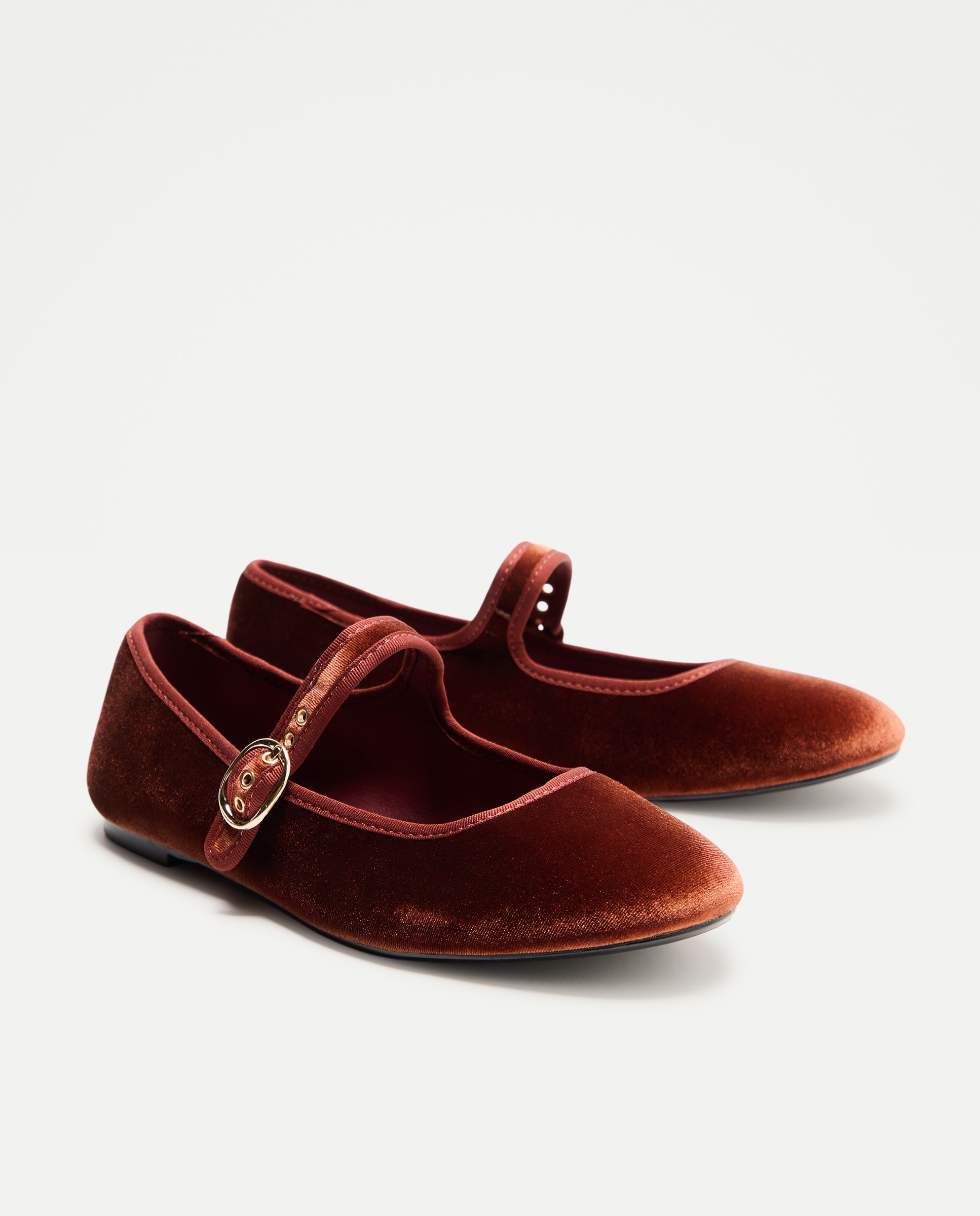 Sapatos de Presilha em Veludo 770 Terracota-2