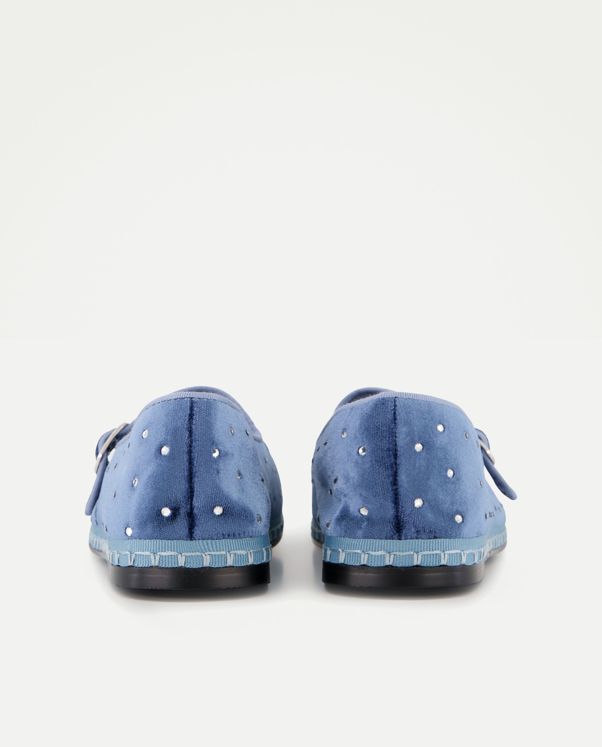 Sapatos de Presilha com Pespontos na Sola e Brilhos 400 Azul-3