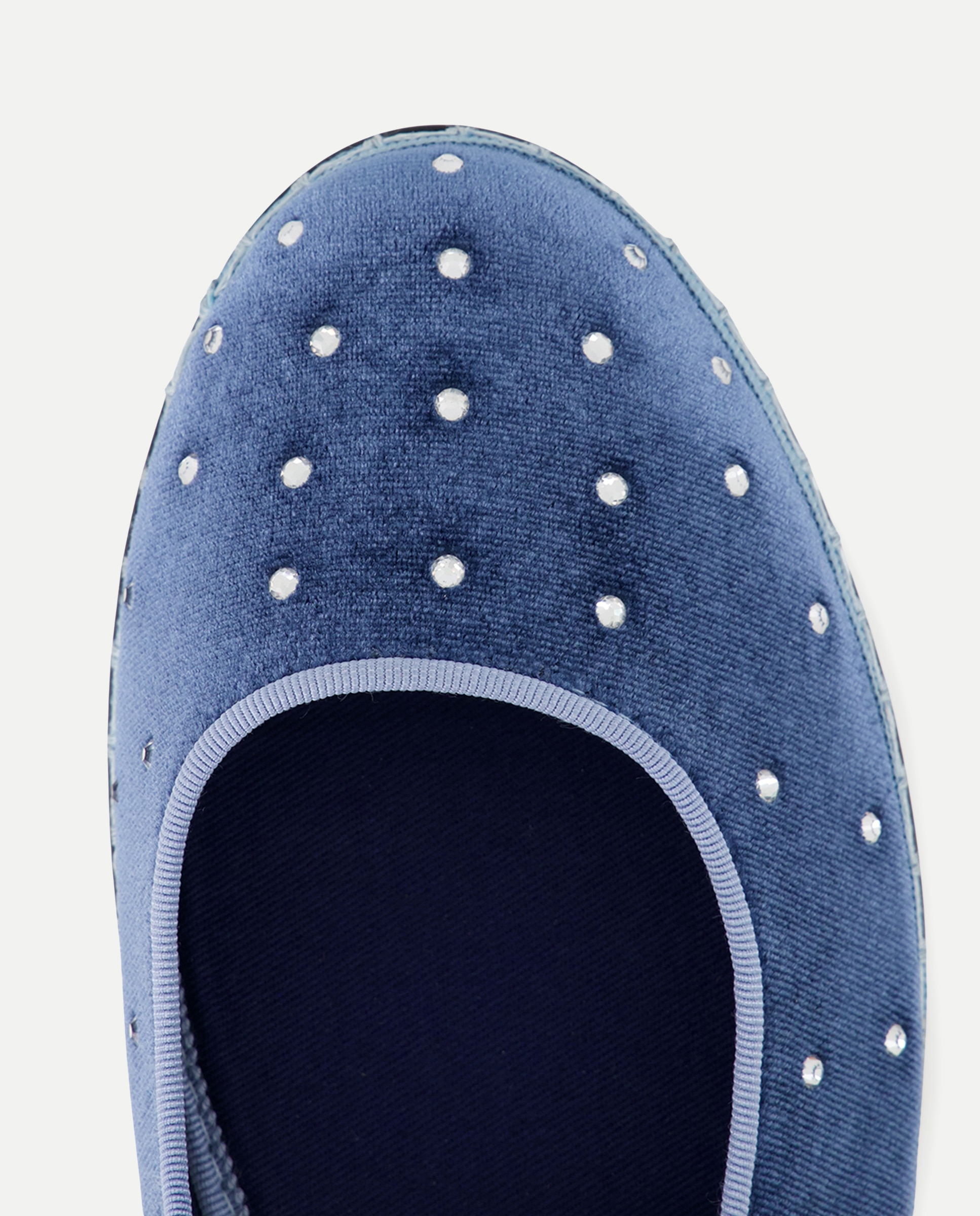 Sapatos de Presilha com Pespontos na Sola e Brilhos 400 Azul-4