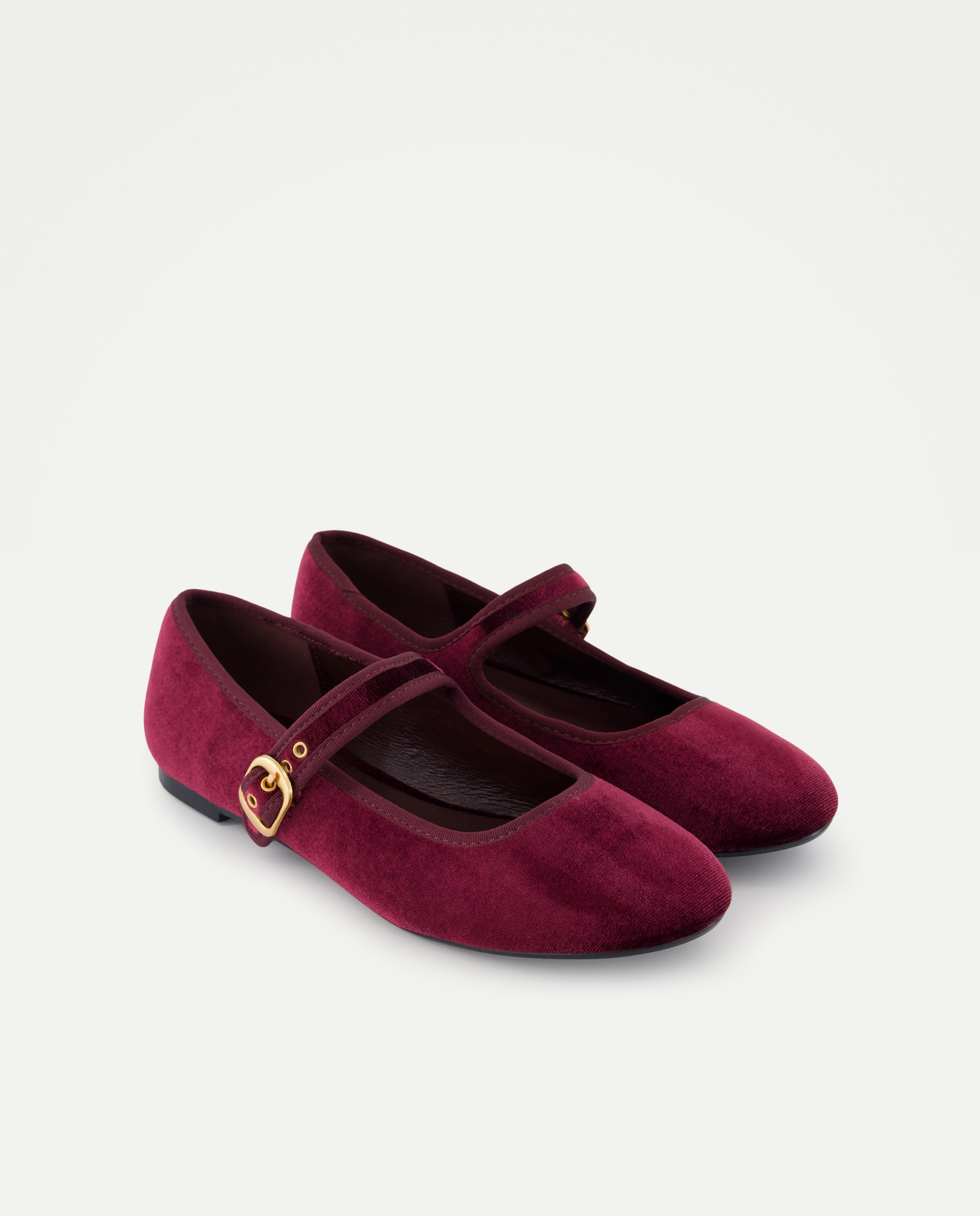 Sapatos de Presilha em Veludo Bordeaux-2