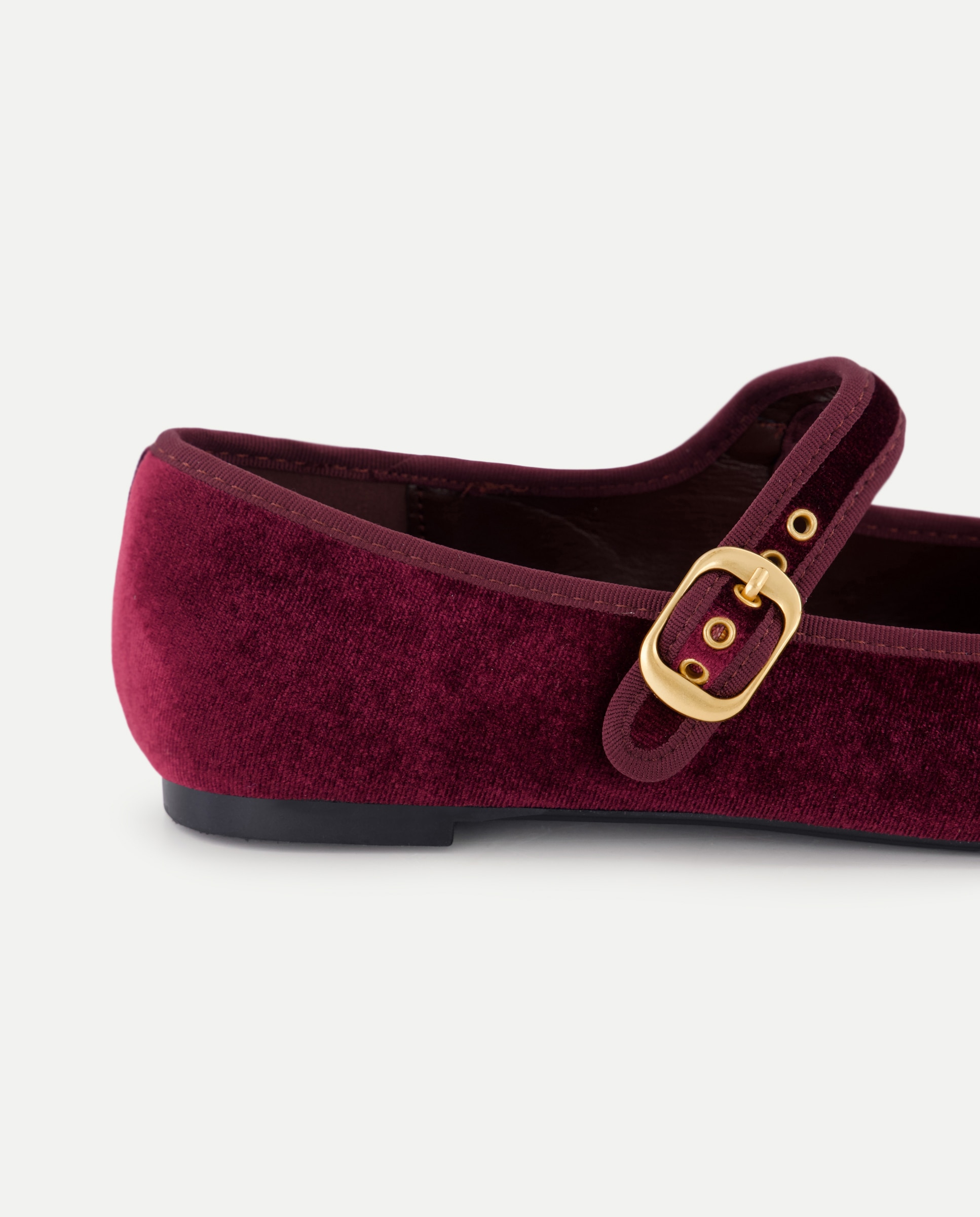 Sapatos de Presilha em Veludo Bordeaux-5