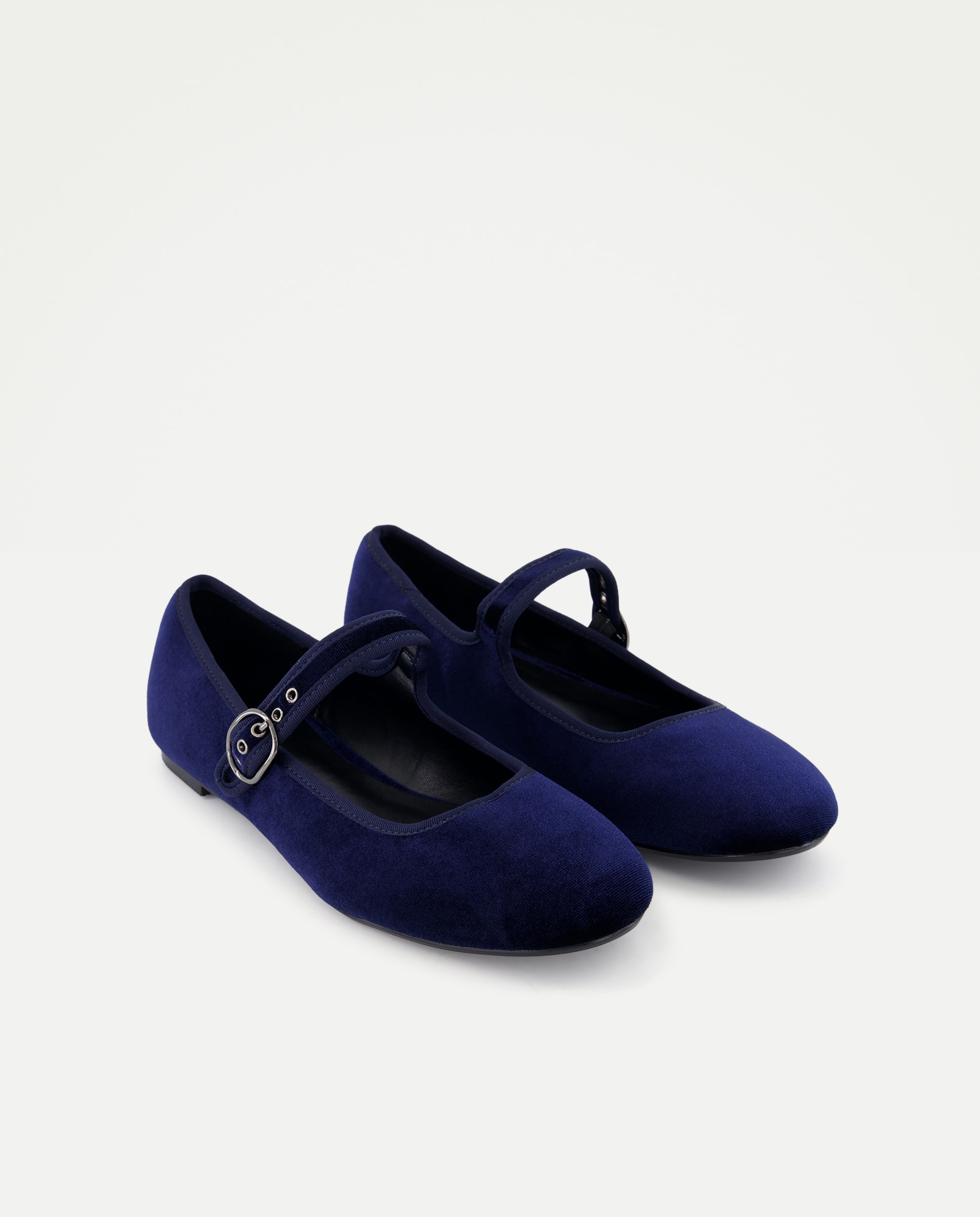 Sapatos de Presilha em Veludo 430 Azul Escuro-2