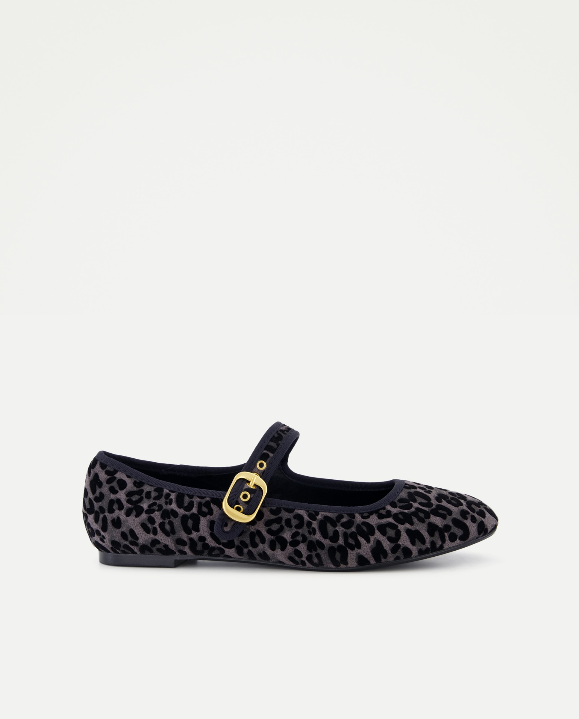 Imagem 0 de Sapatos de Presilha em Veludo com Animal Print