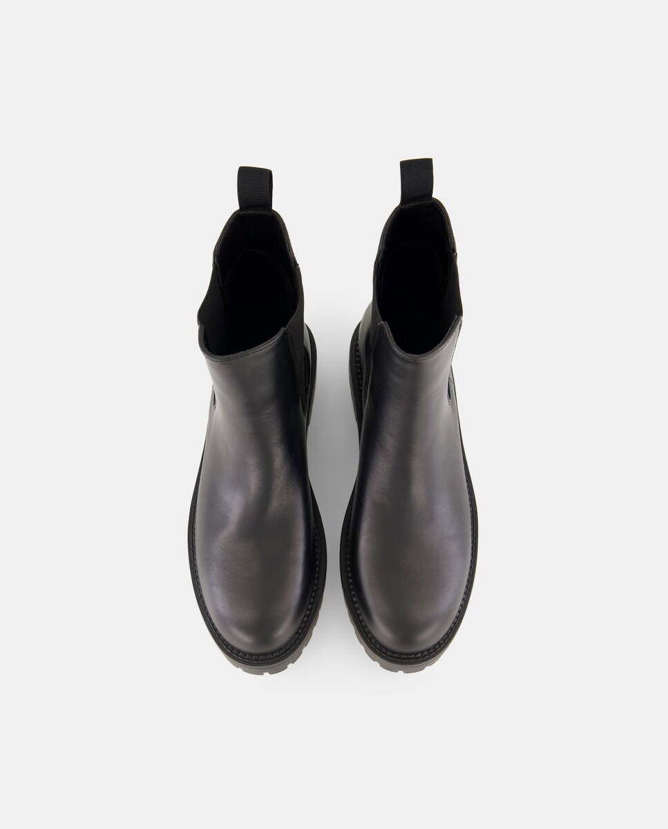 Botins Chelsea em Pele Preto-4