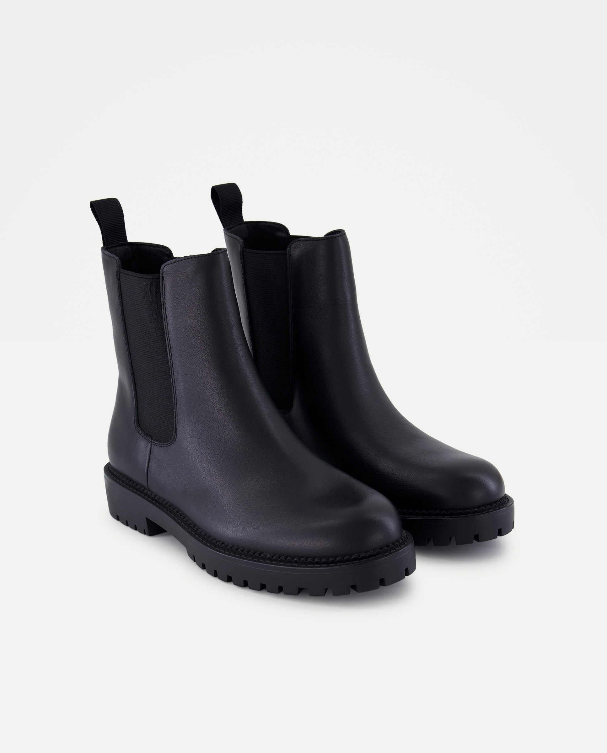 Botins Chelsea em Pele Tipo Napa Preto-2