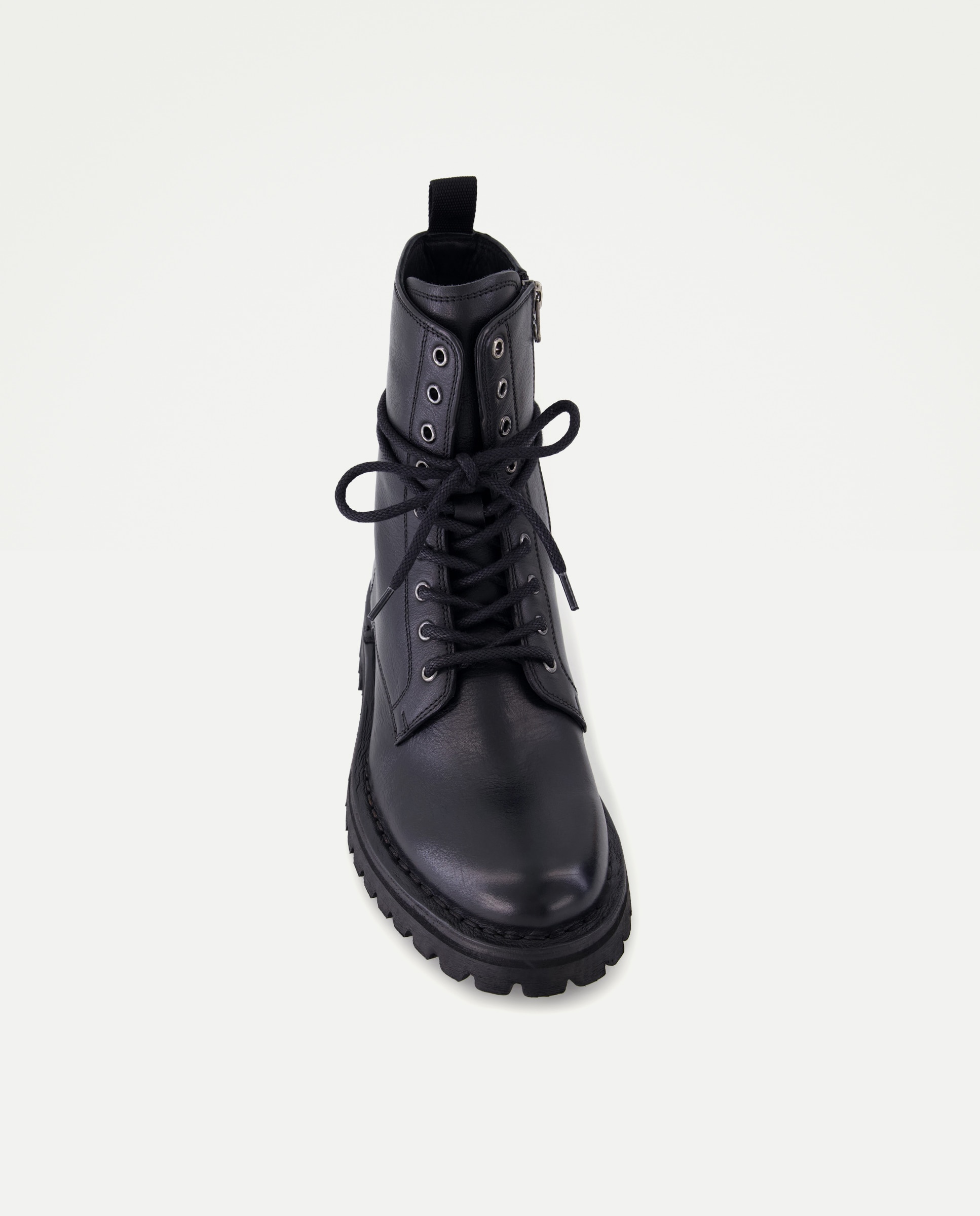 Botas de Atacadores em Pele Tipo Napa - Preto Preto-4