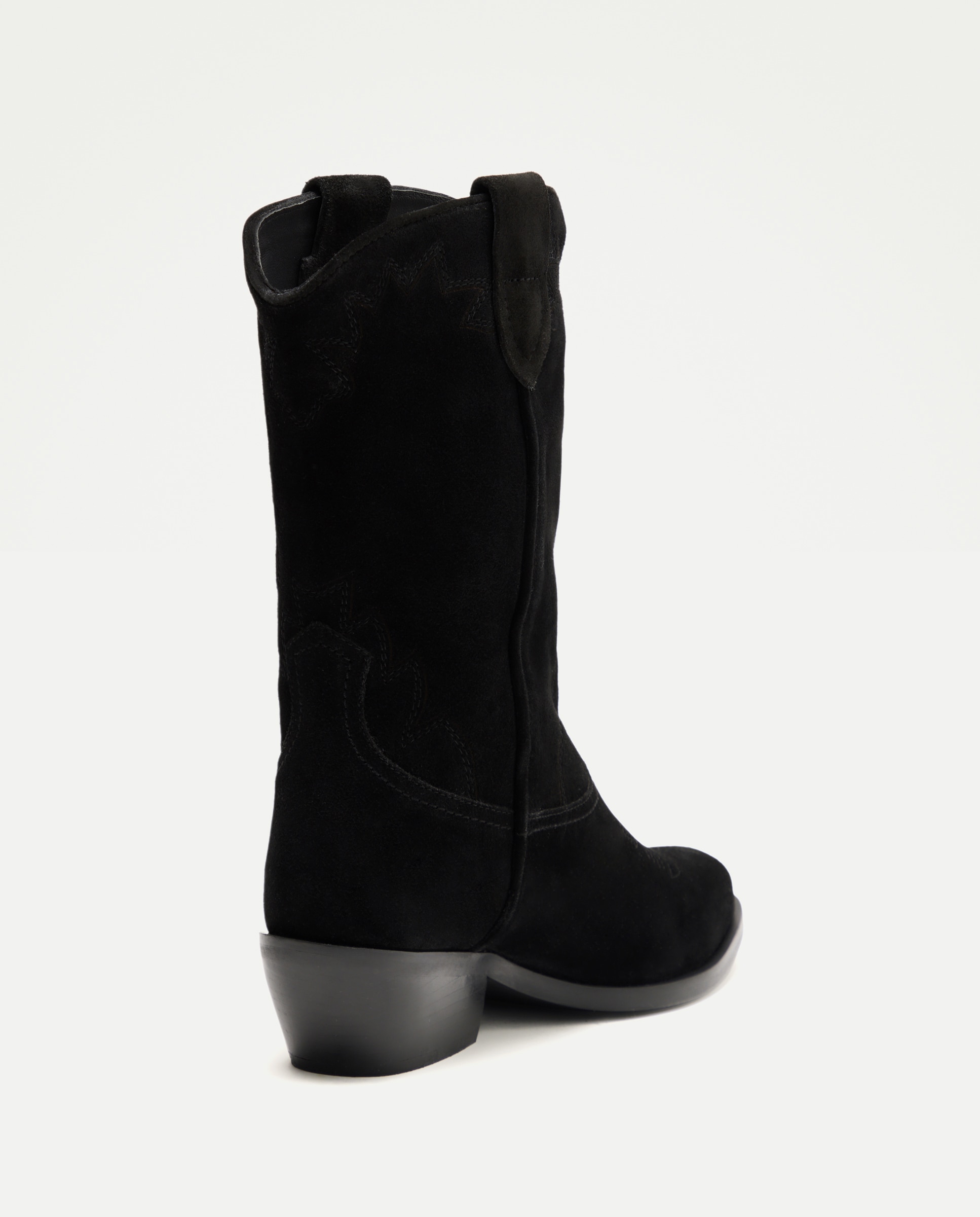 Botas Cowboy em Pele - Preto Preto-3