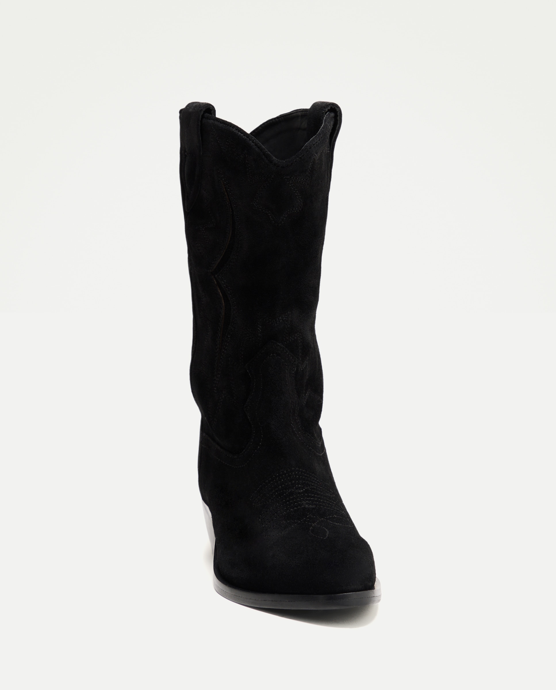 Botas Cowboy em Pele - Preto Preto-4