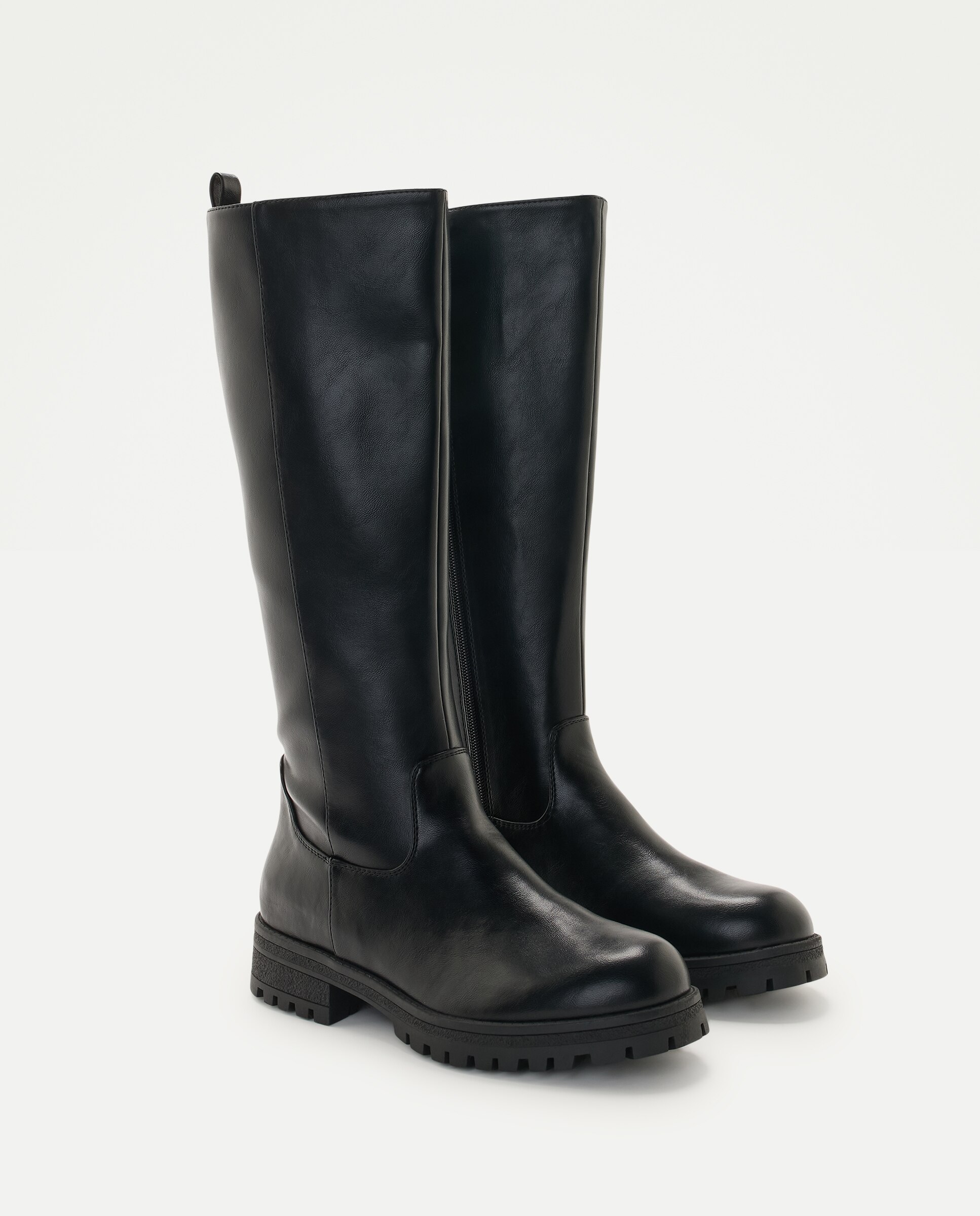 Botas Altas Justas - Preto Preto-2